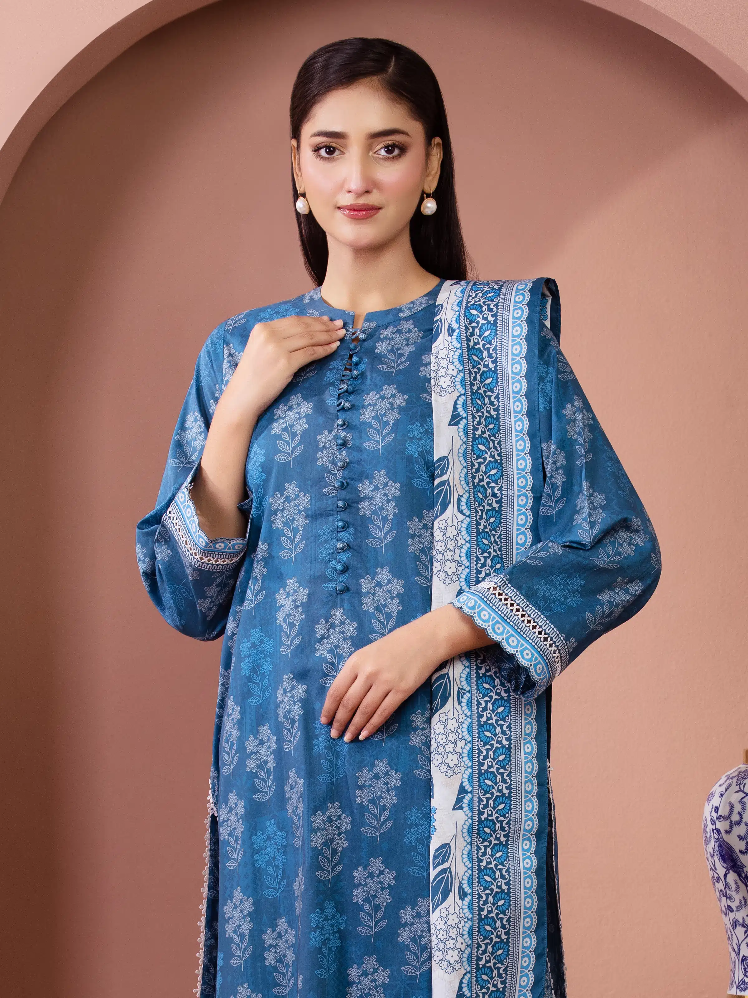Unstitched Printed Lawn Suit - EWU5A1-35278-3P - Image 2
