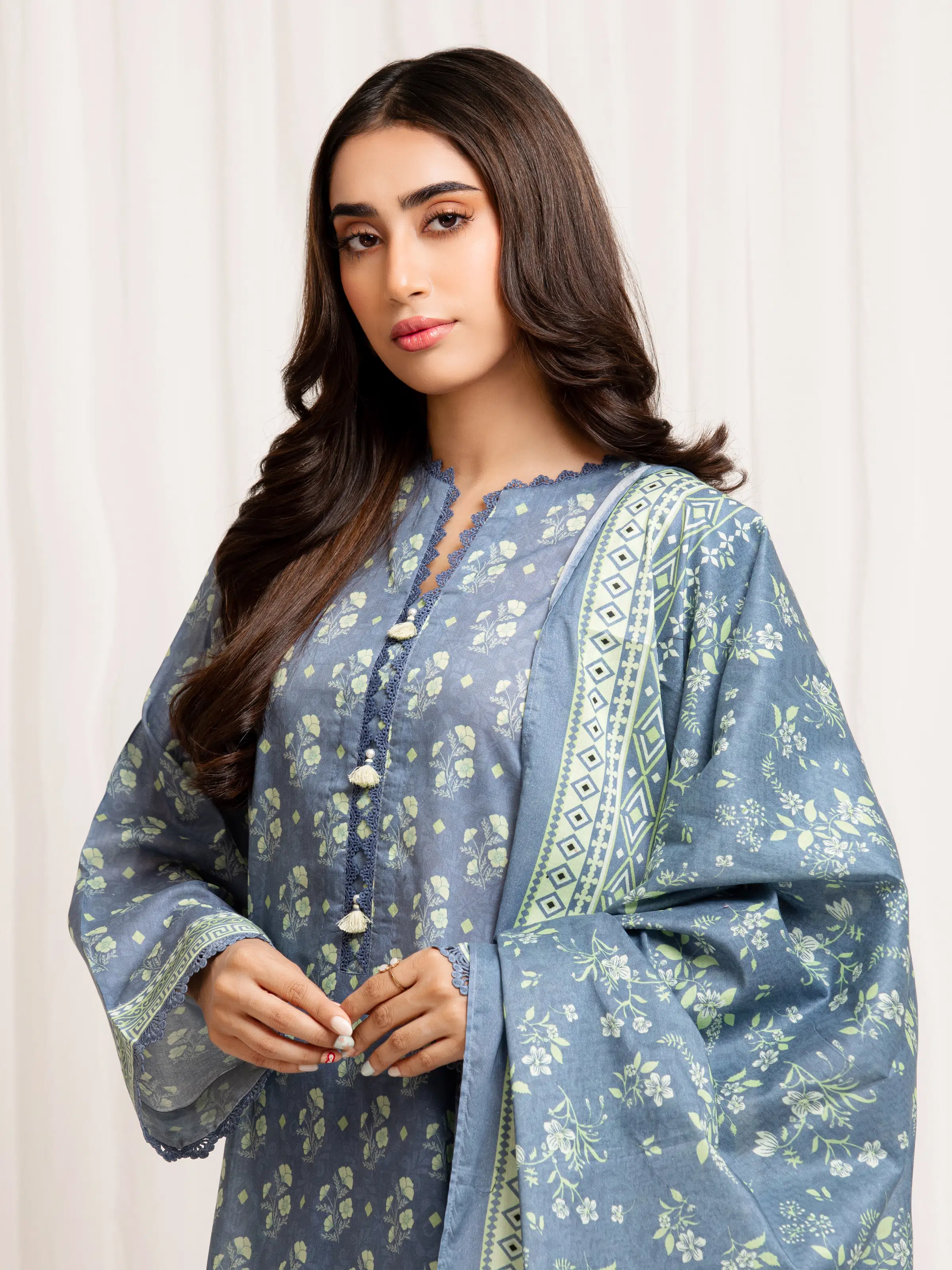 Unstitched Printed Lawn Suit - EWU6A1-36544-3P - Image 2