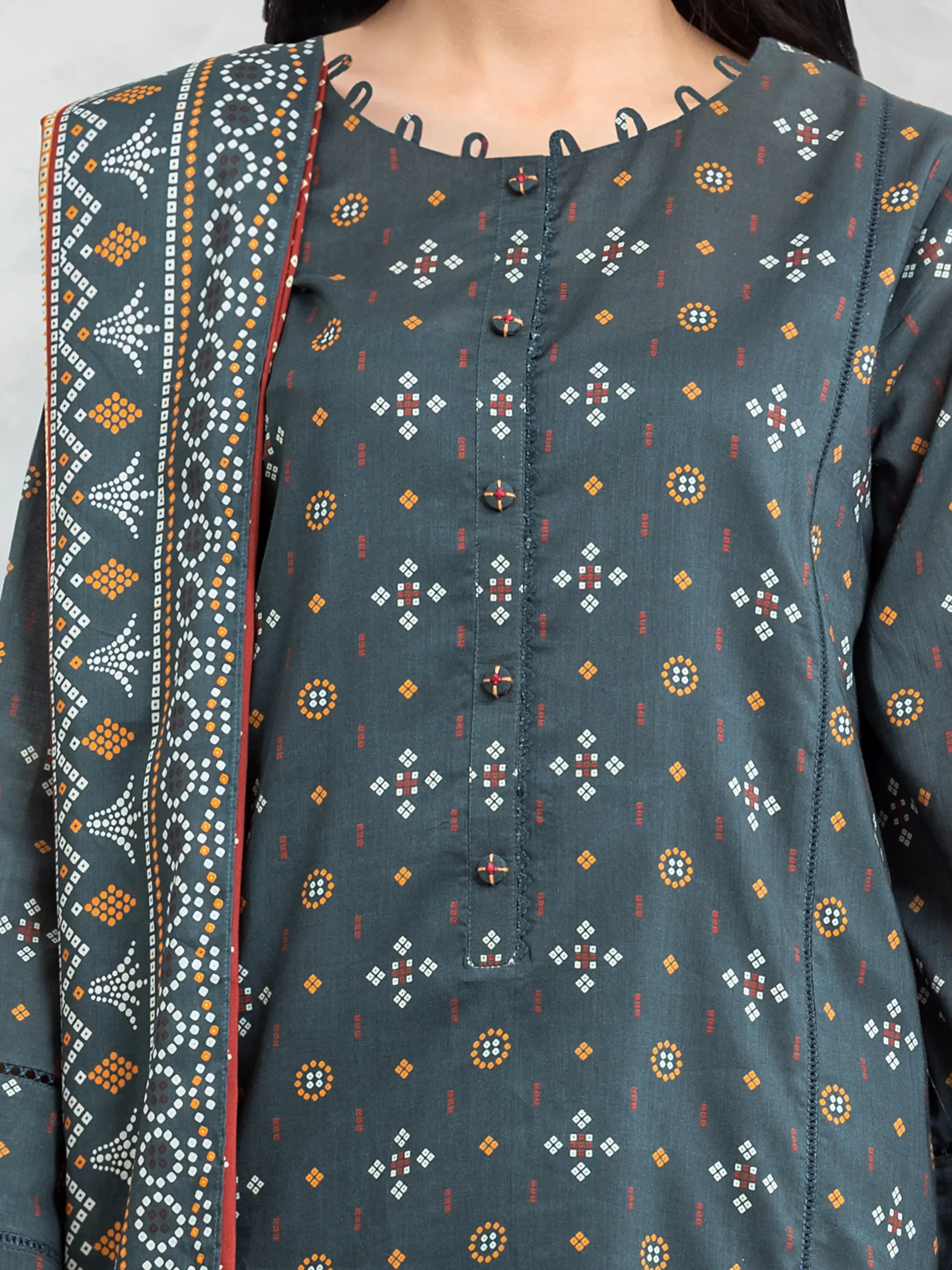 Unstitched Printed Khaddar Suit - EWU24A3-29319-3P - Image 3