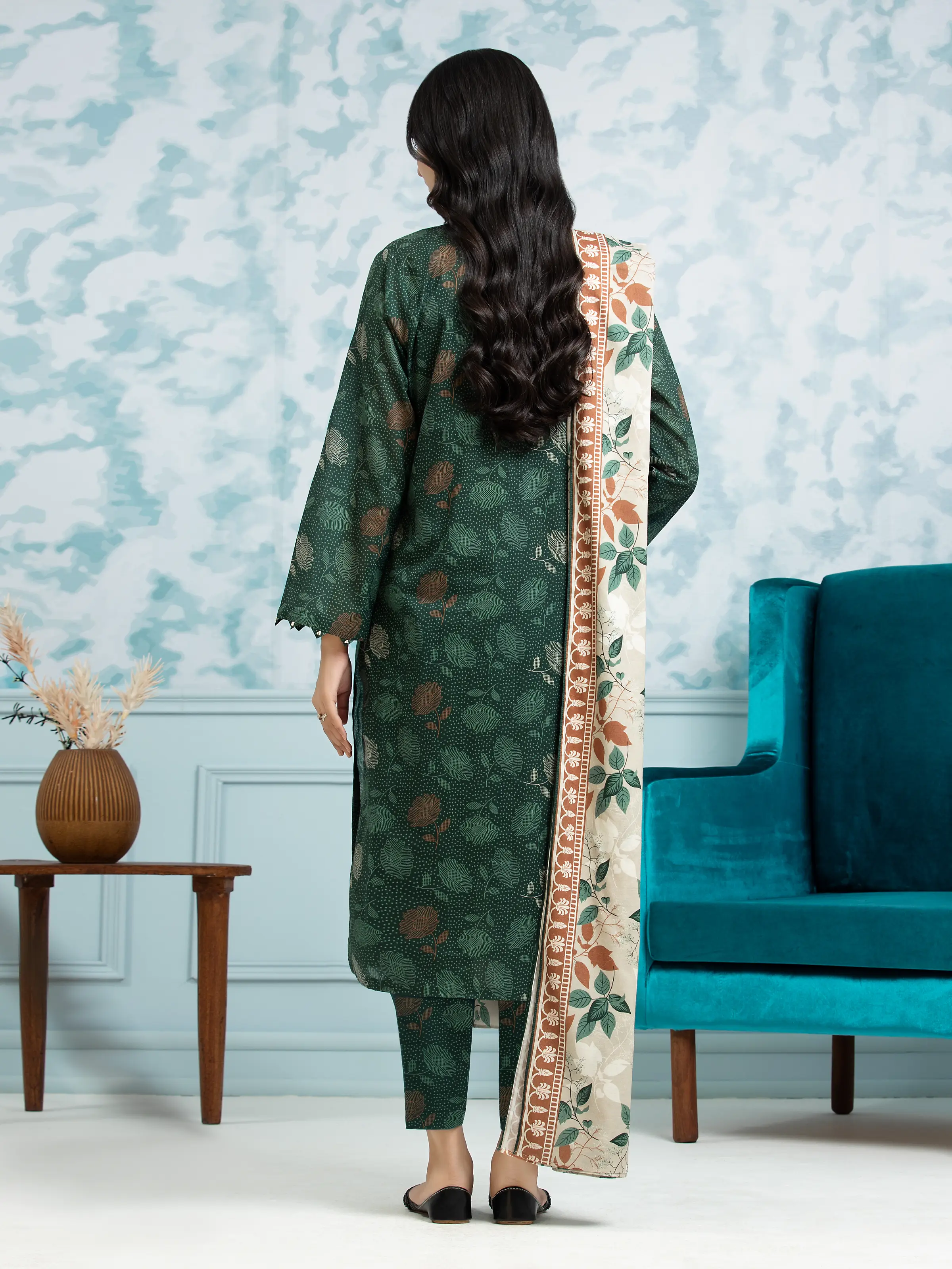 Unstitched Printed Khaddar Suit - EWU24A3-29712-3P - Image 2