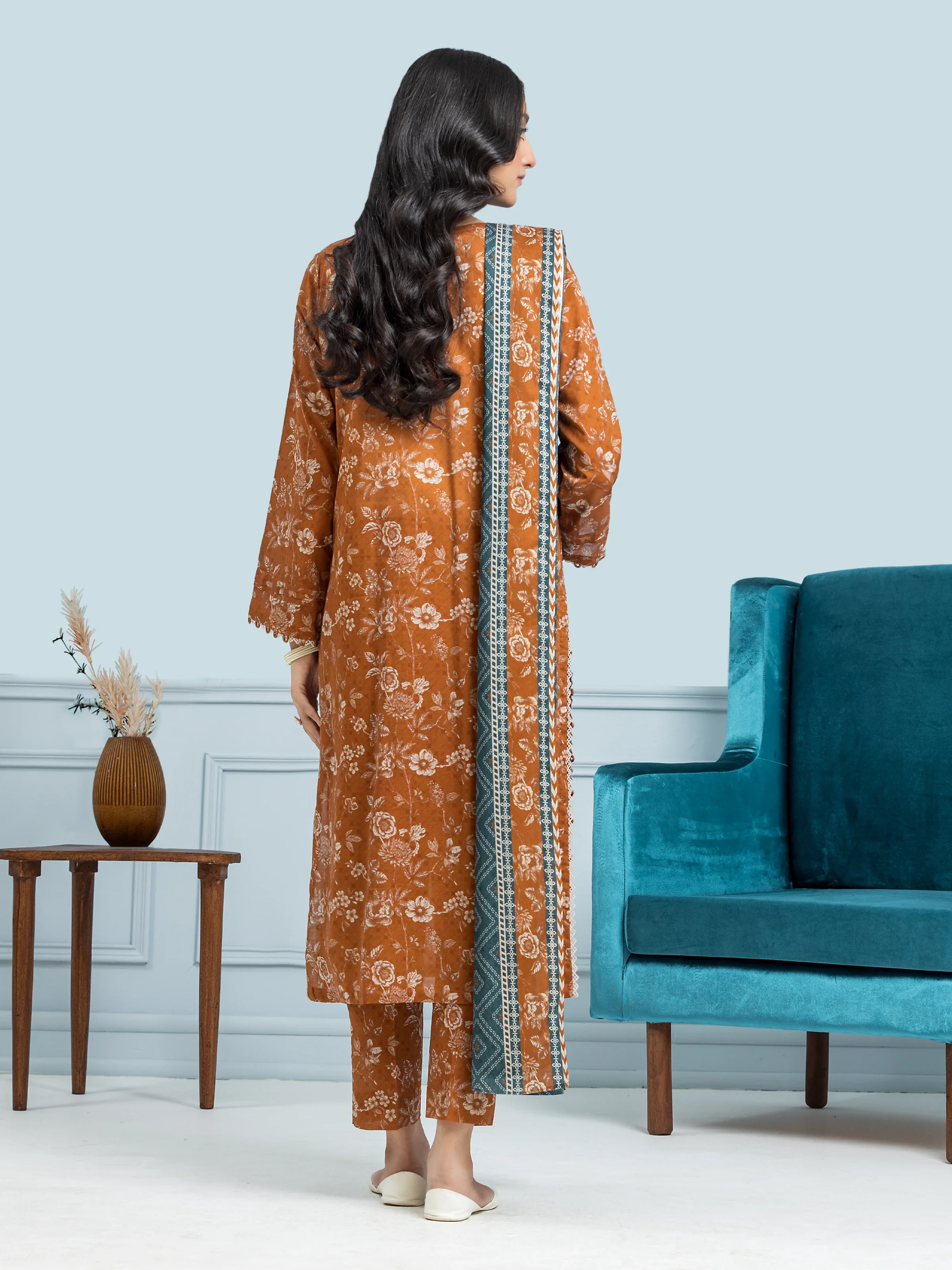 Unstitched Printed Khaddar Suit - EWU24A3-29700-3P - Image 2