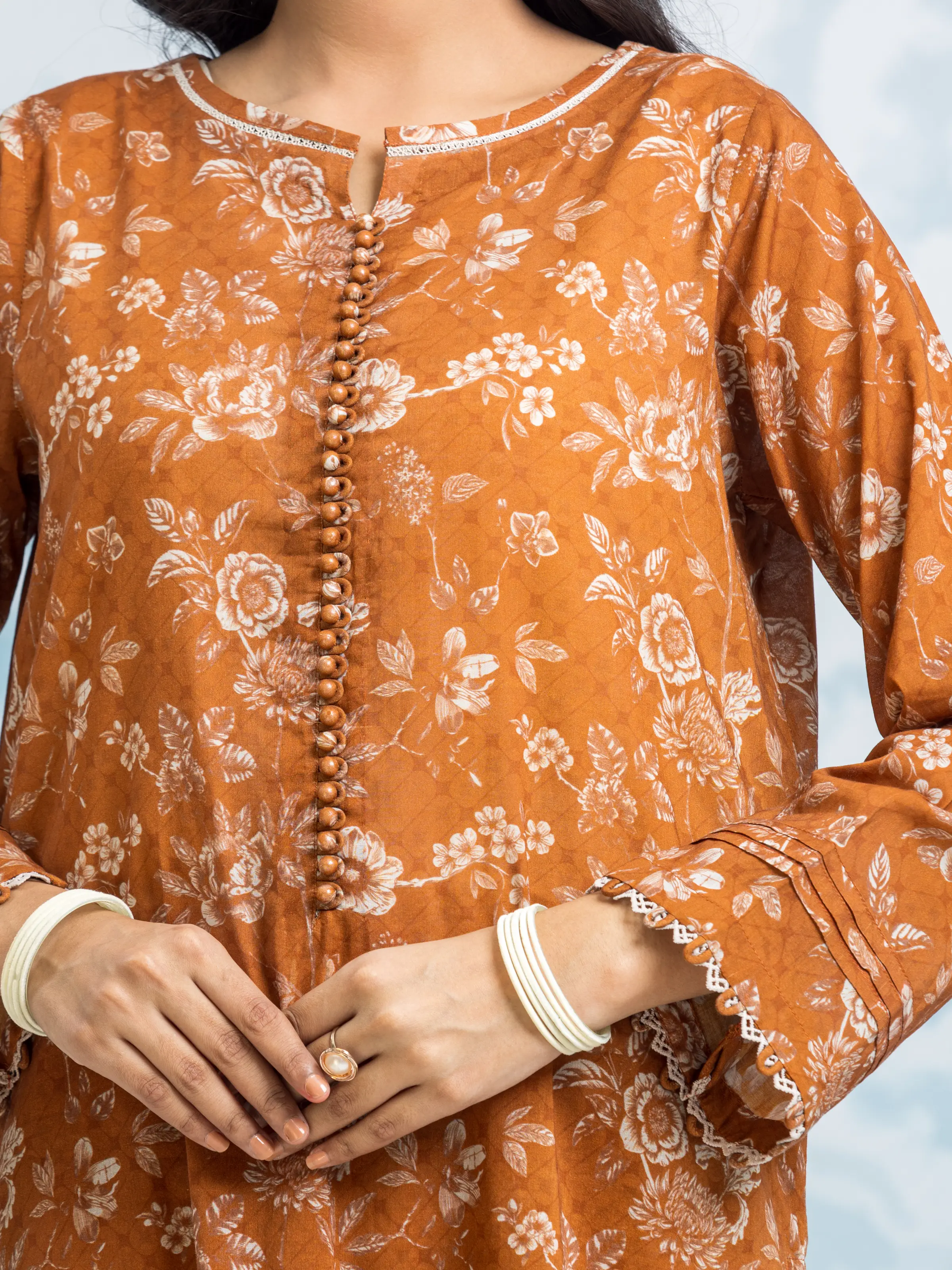 Unstitched Printed Khaddar Suit - EWU24A3-29700-3P - Image 3
