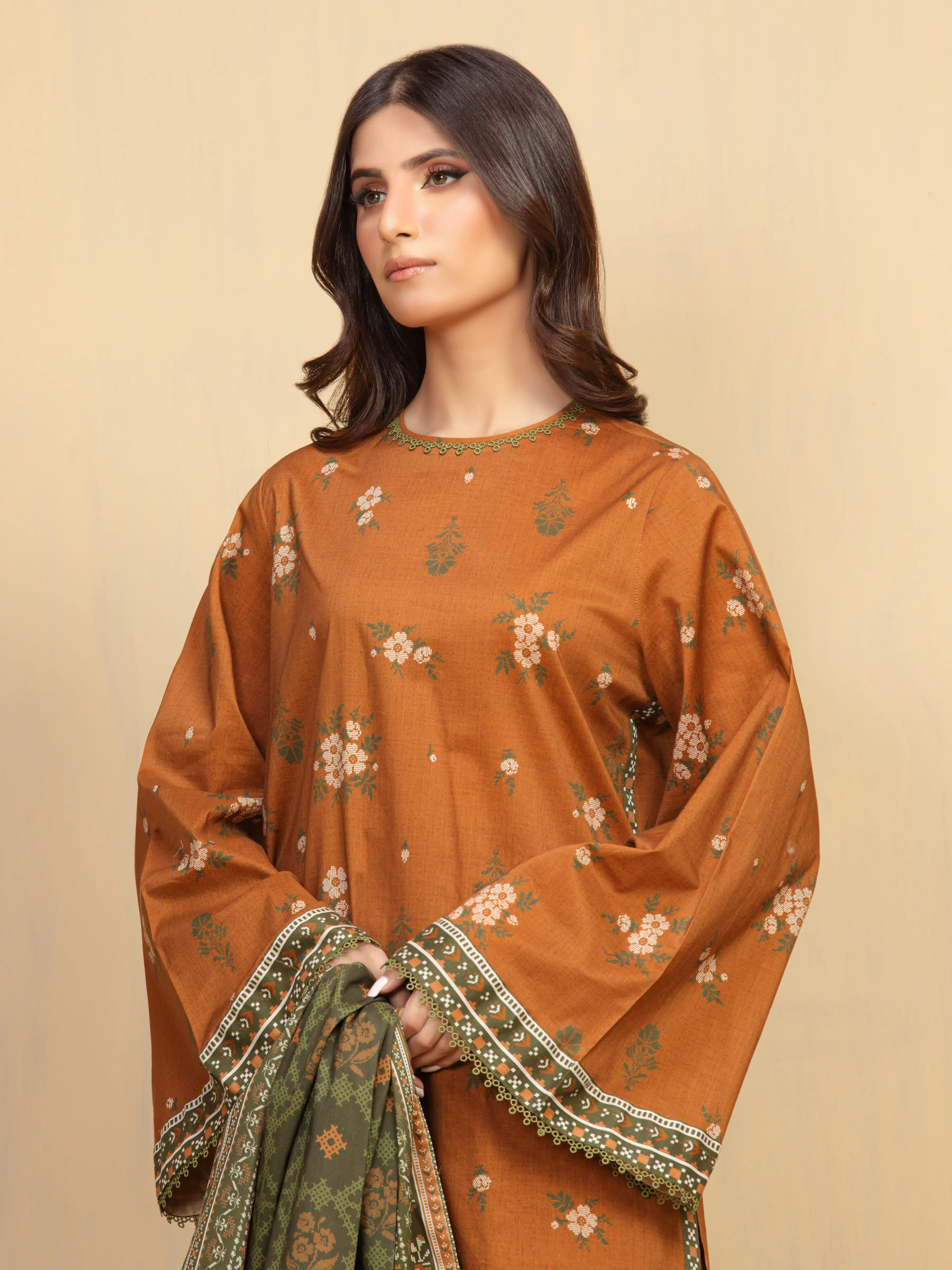Unstitched Printed Khaddar Suit - EWU5A3-36010-3P - Image 2