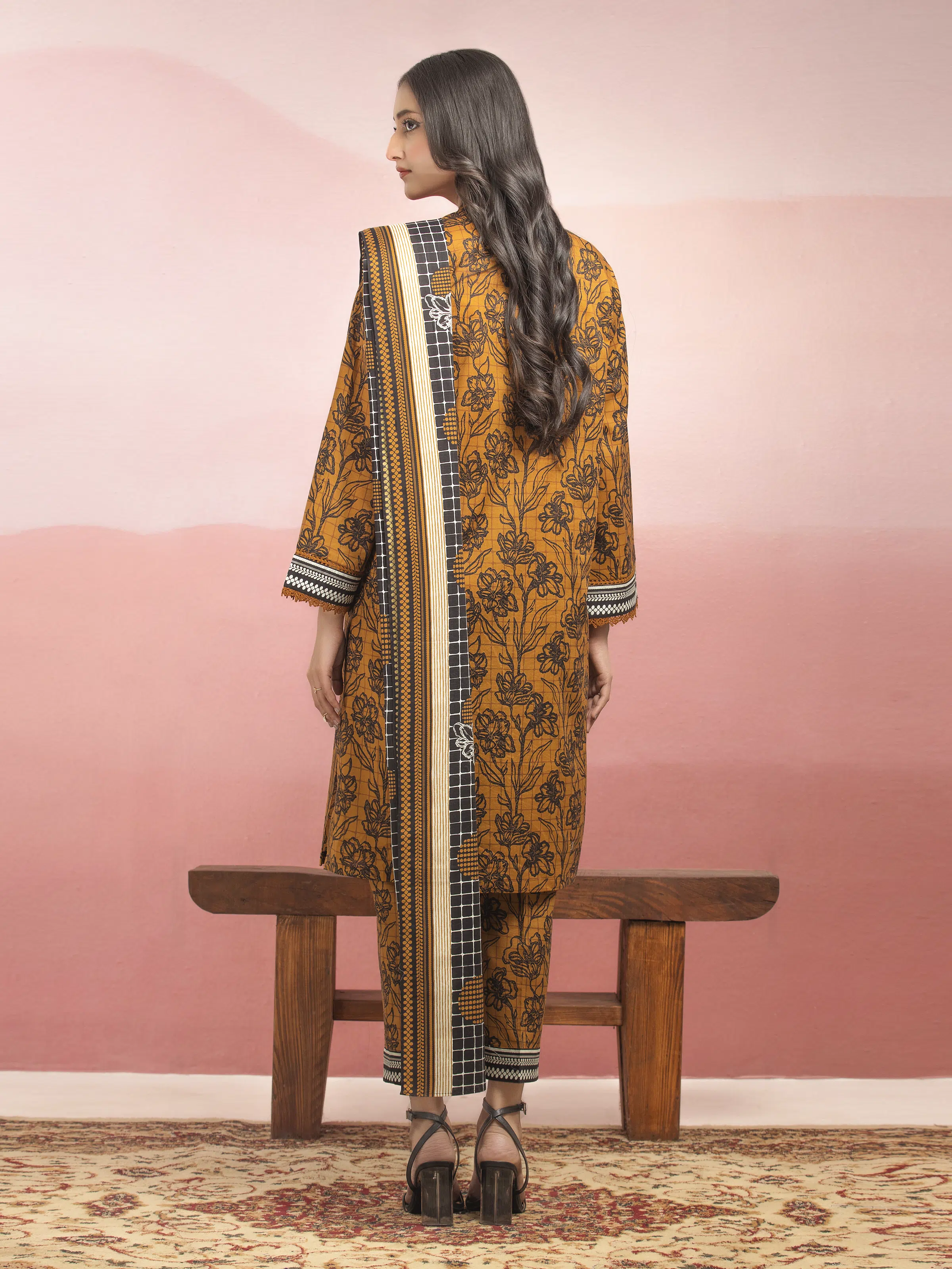 Unstitched Printed Lawn Suit - EWU5A1-35134-3P - Image 2
