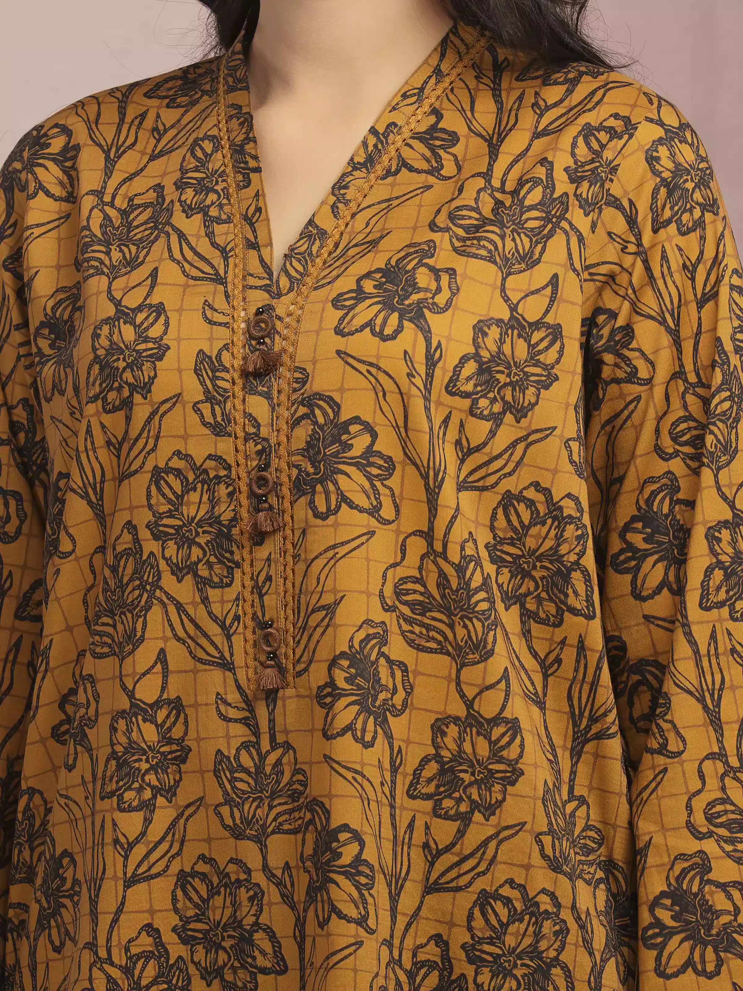 Unstitched Printed Lawn Suit - EWU5A1-35134-3P - Image 5