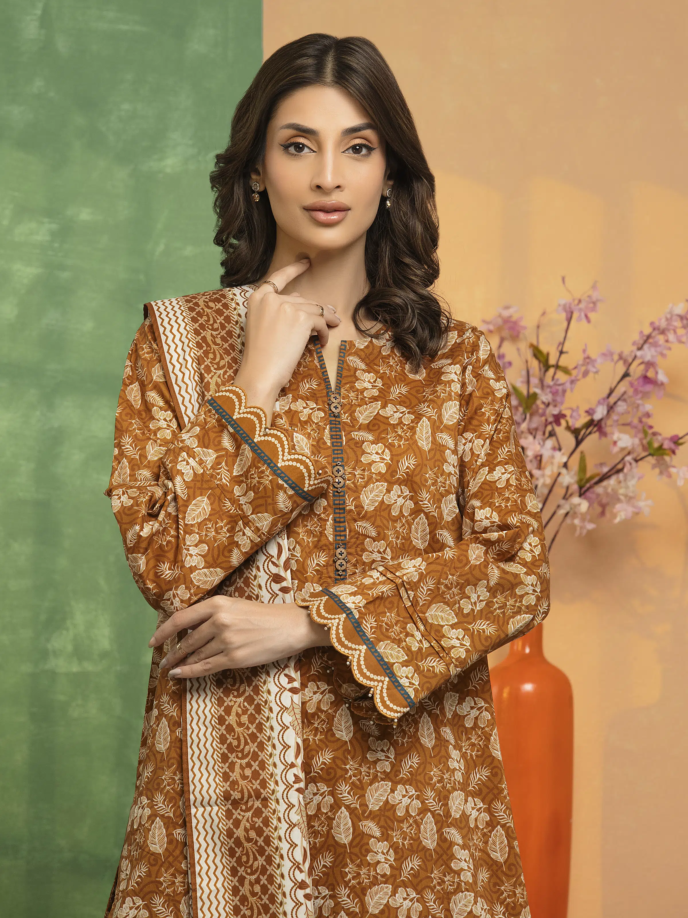 Unstitched Printed Lawn Suit - EWU5A1-35187-3P - Image 2