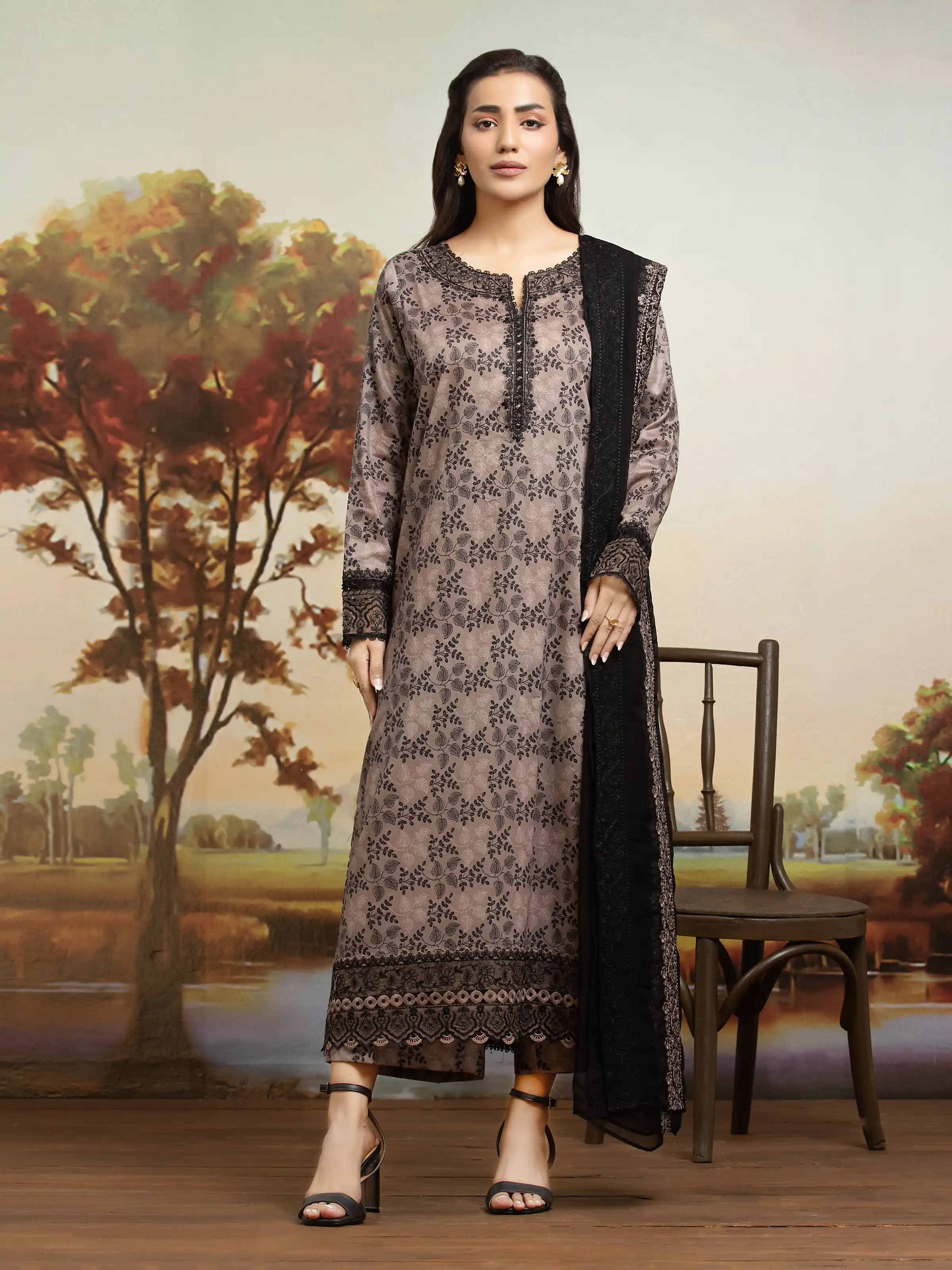 Unstitched Embroidered Dobby Shirt - EWU24V7-30170S - Image 2