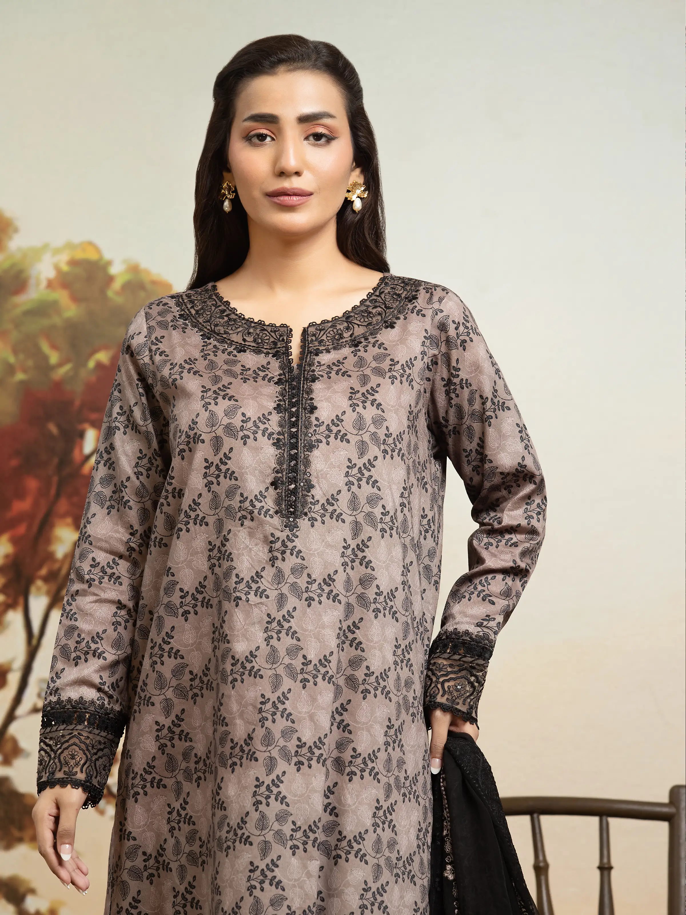 Unstitched Embroidered Dobby Suit - EWU24V7-30170-3P - Image 2
