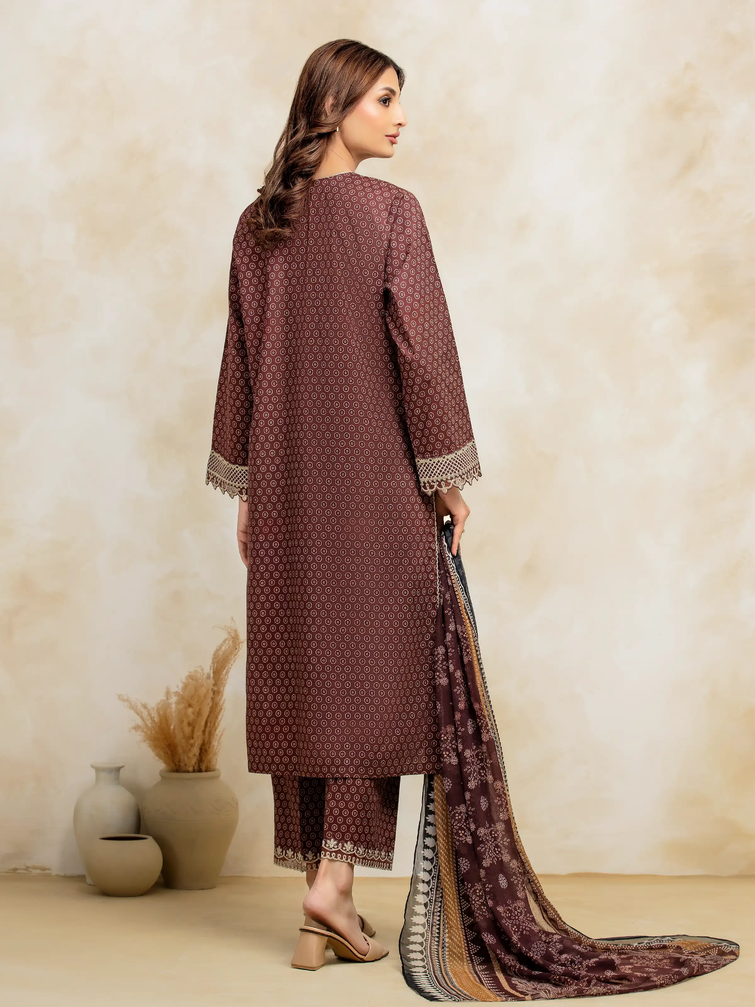Unstitched Embroidered Lawn Suit - EWU5V1-31087-3P - Image 2