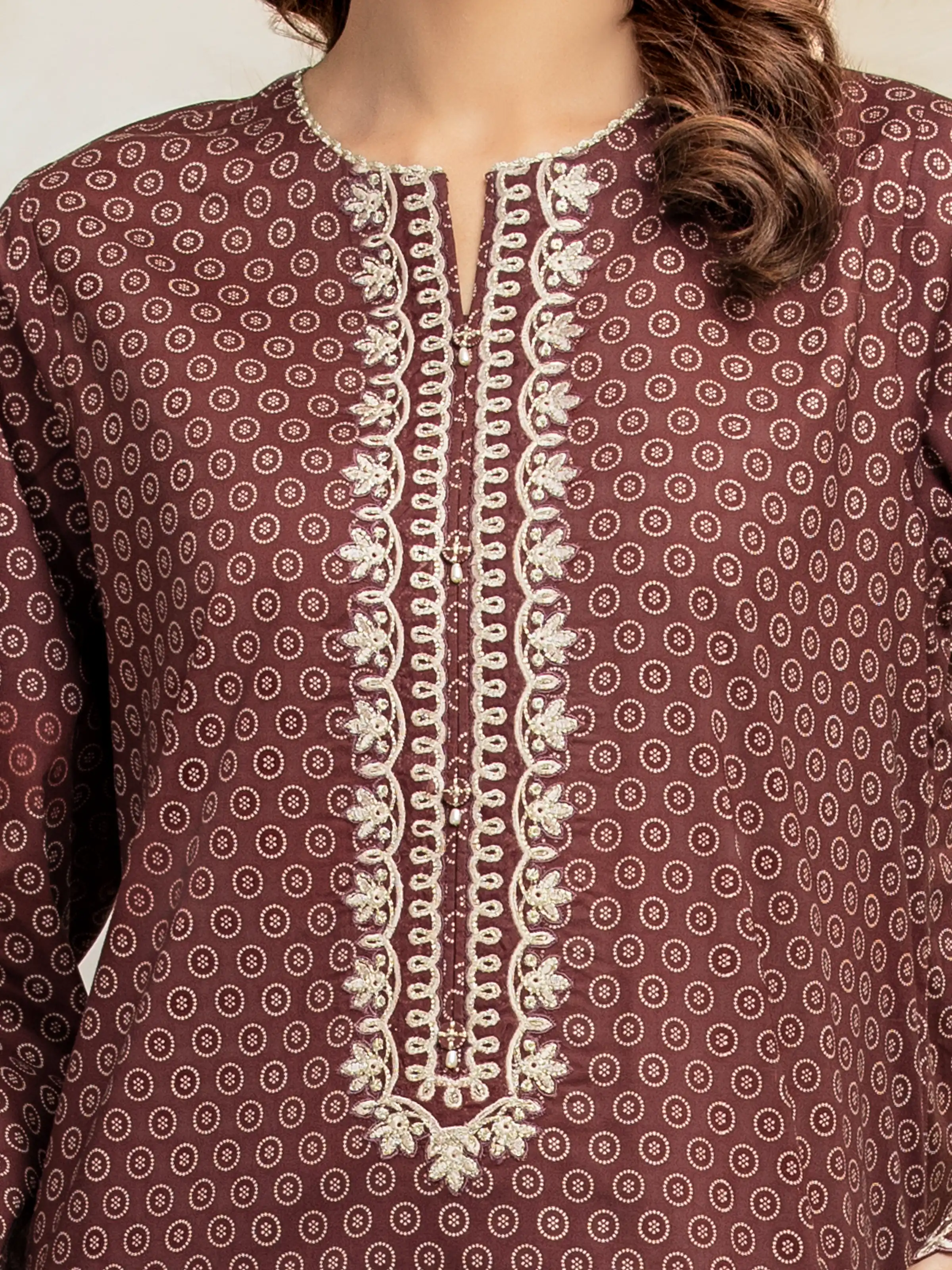 Unstitched Embroidered Lawn Suit - EWU5V1-31087-3P - Image 3