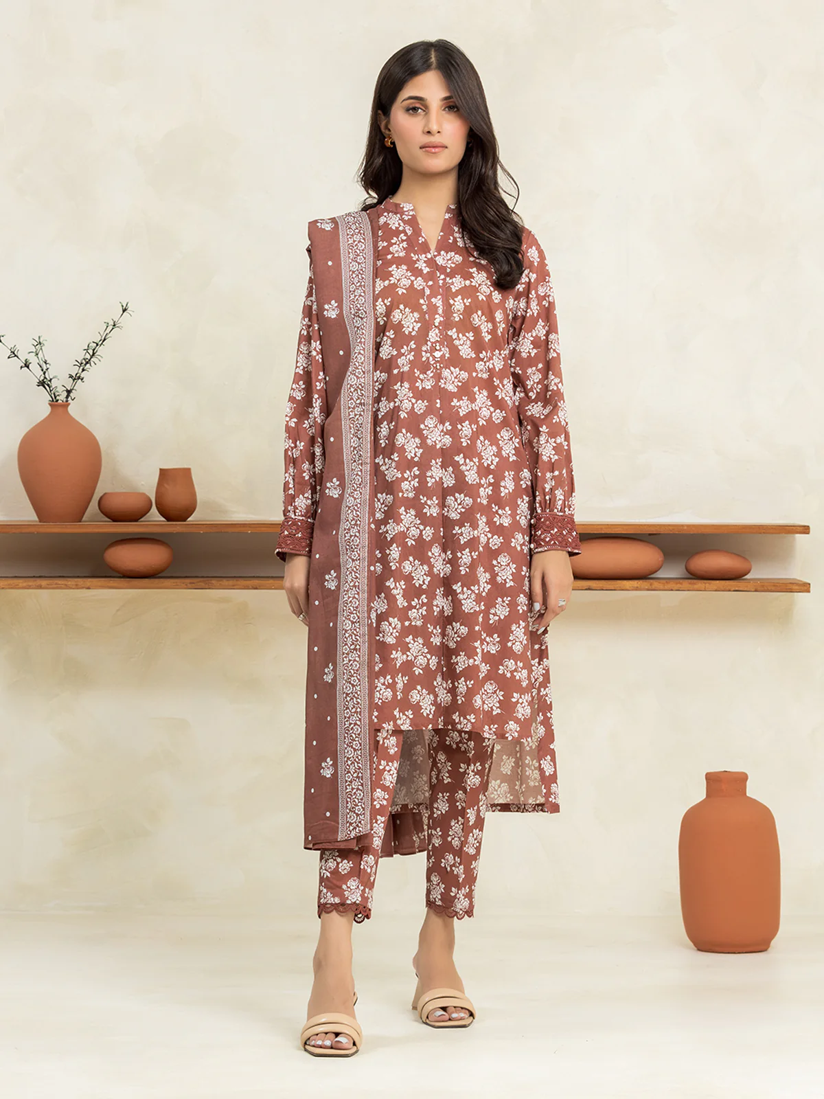 Unstitched Printed Cambric Shirt Trouser - EWU24A2-29025ST - Image 2