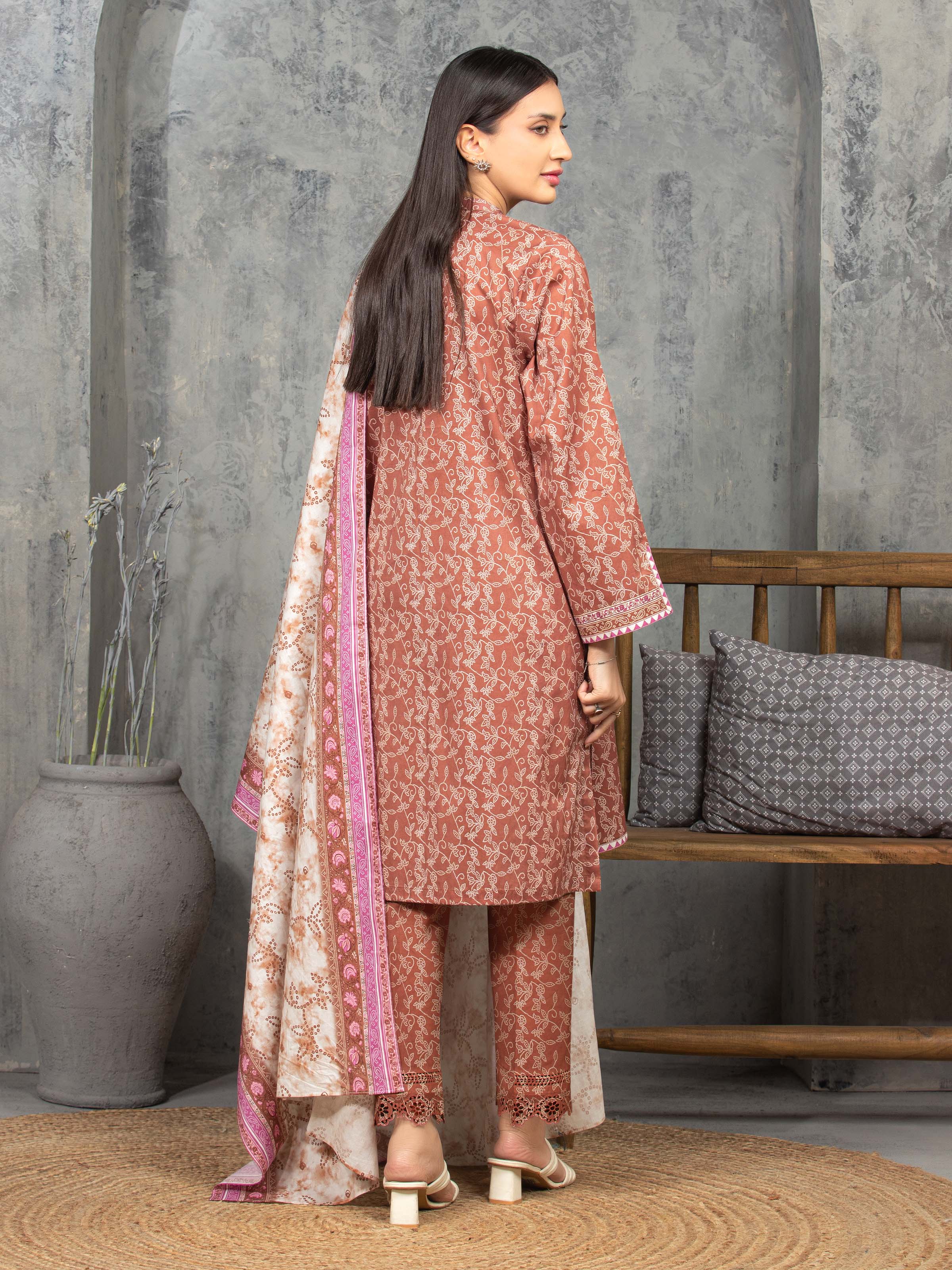 Unstitched Printed Cambric Suit - EWU5A2-35835-3P - Image 6