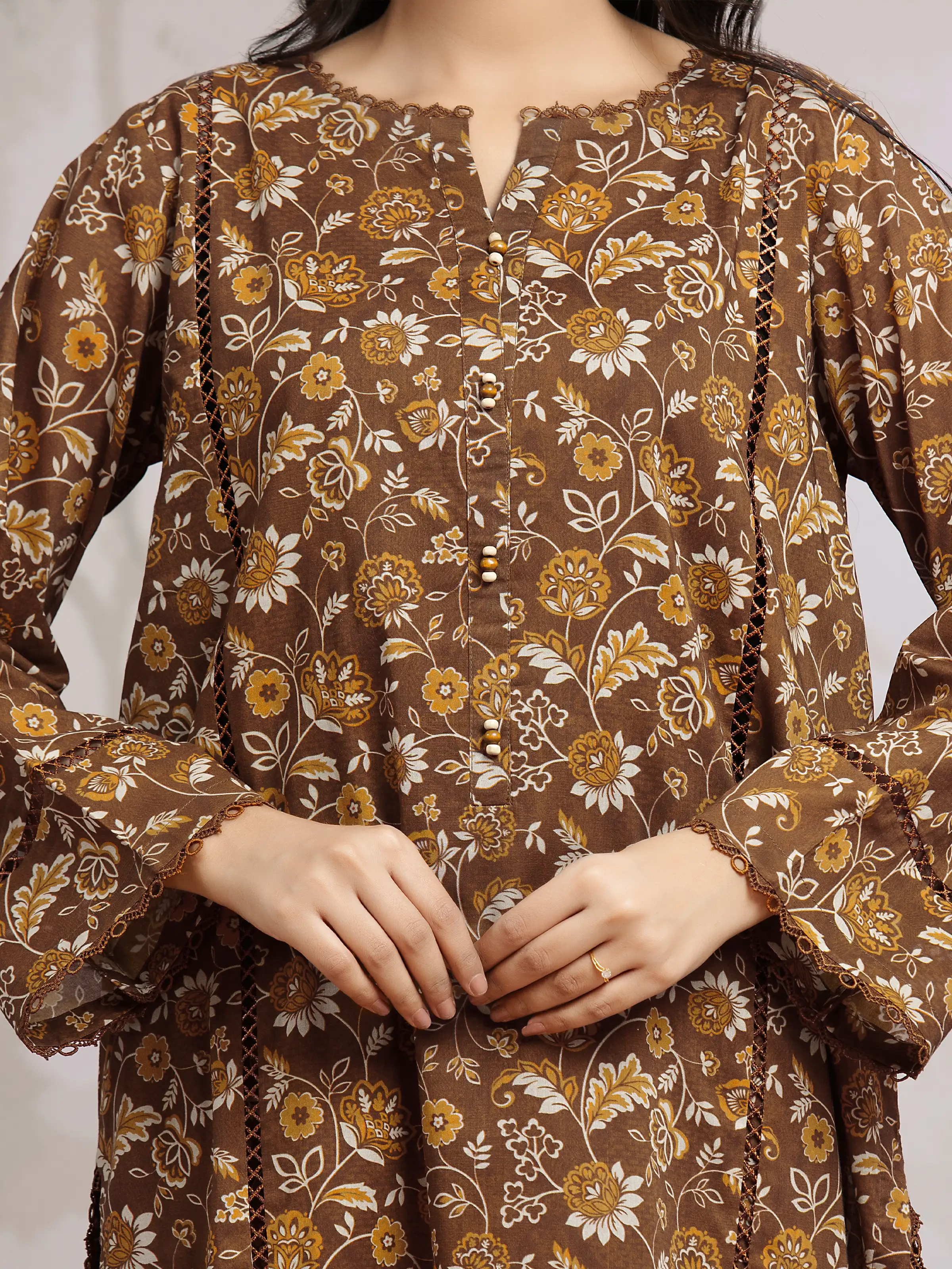 Unstitched Printed Khaddar Shirt - EWU24A3-29804S - Image 4