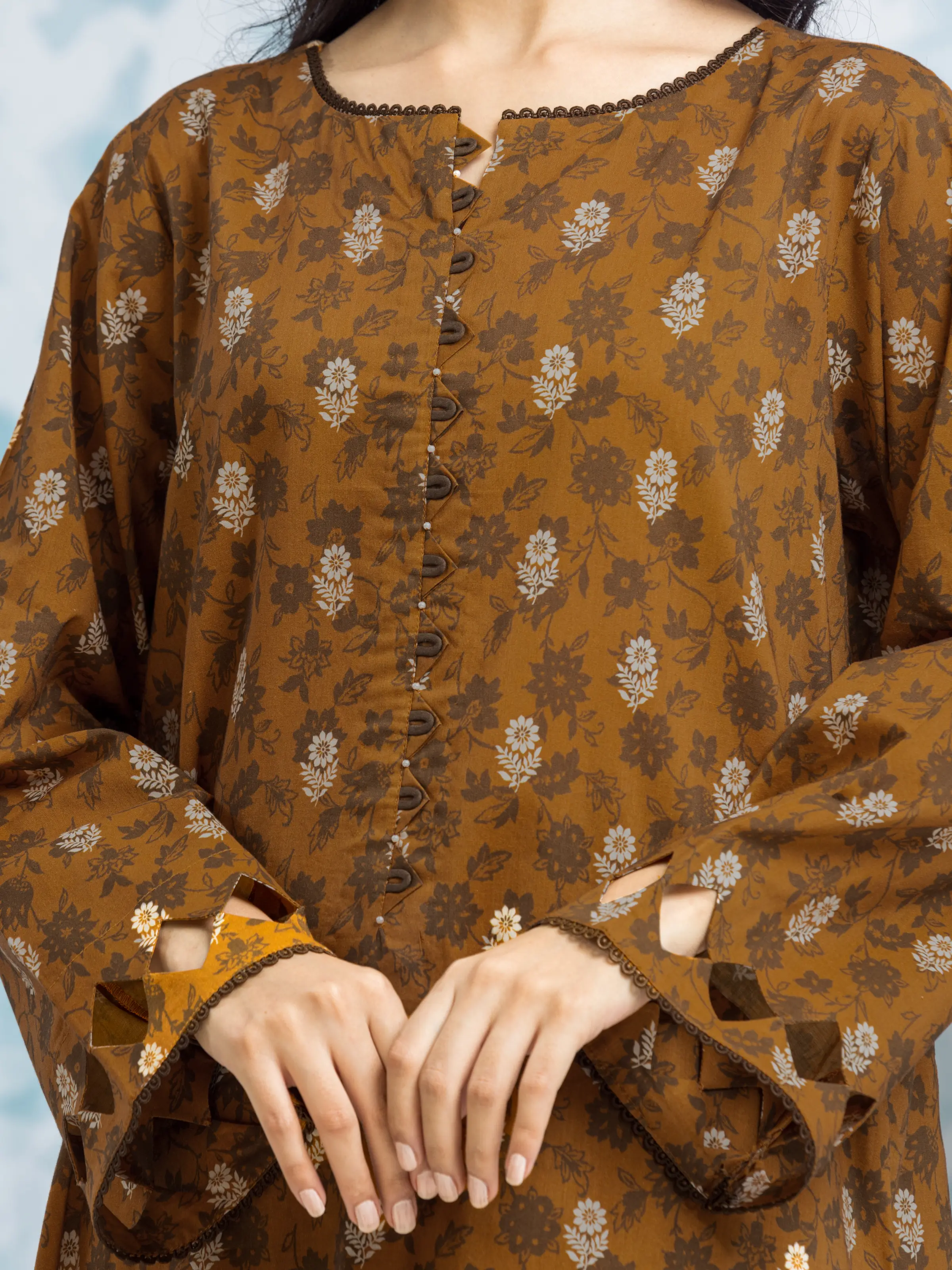 Unstitched Printed Khaddar Suit - EWU24A3-29643-3P - Image 3