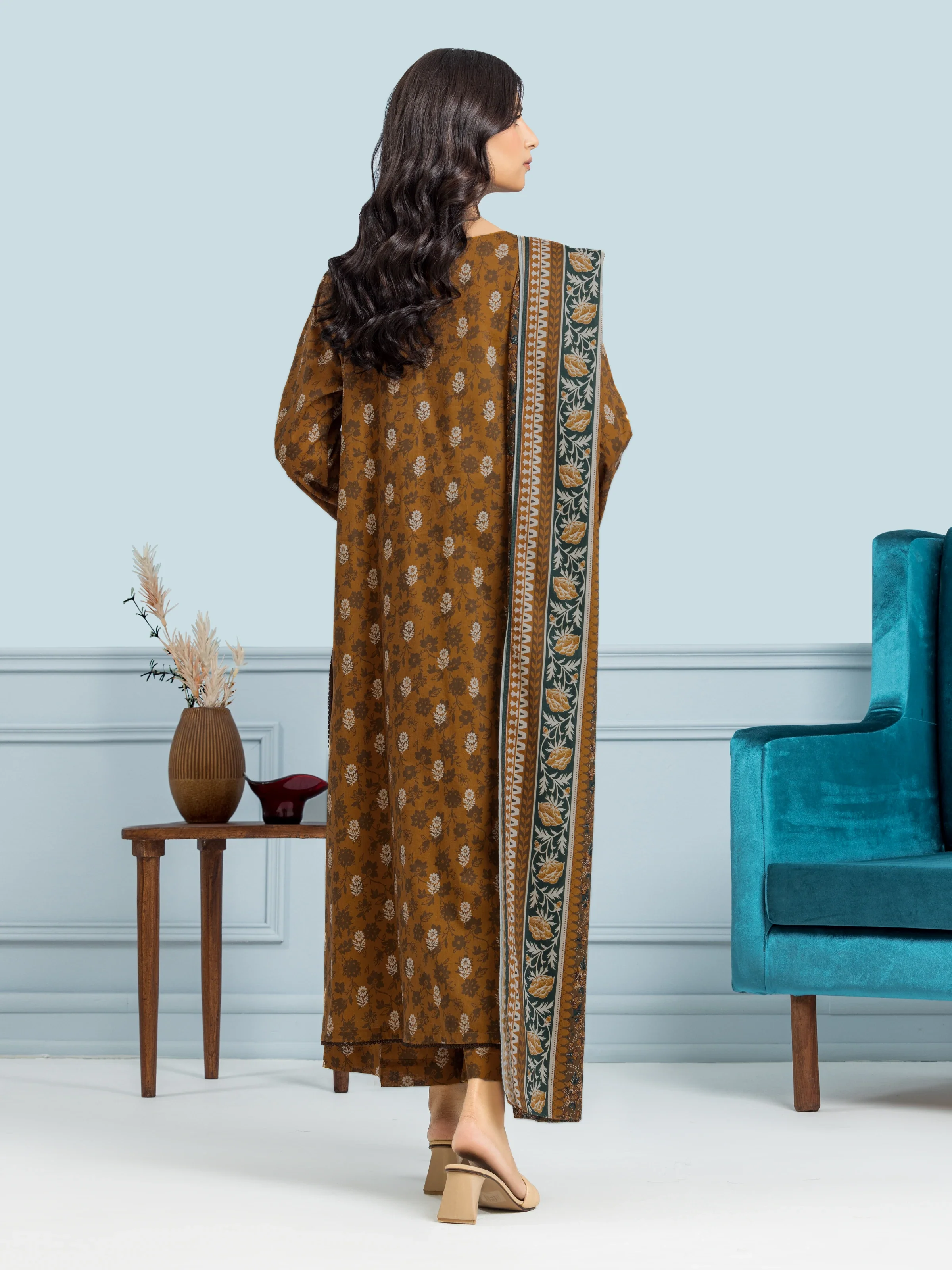 Unstitched Printed Khaddar Suit - EWU24A3-29643-3P - Image 2