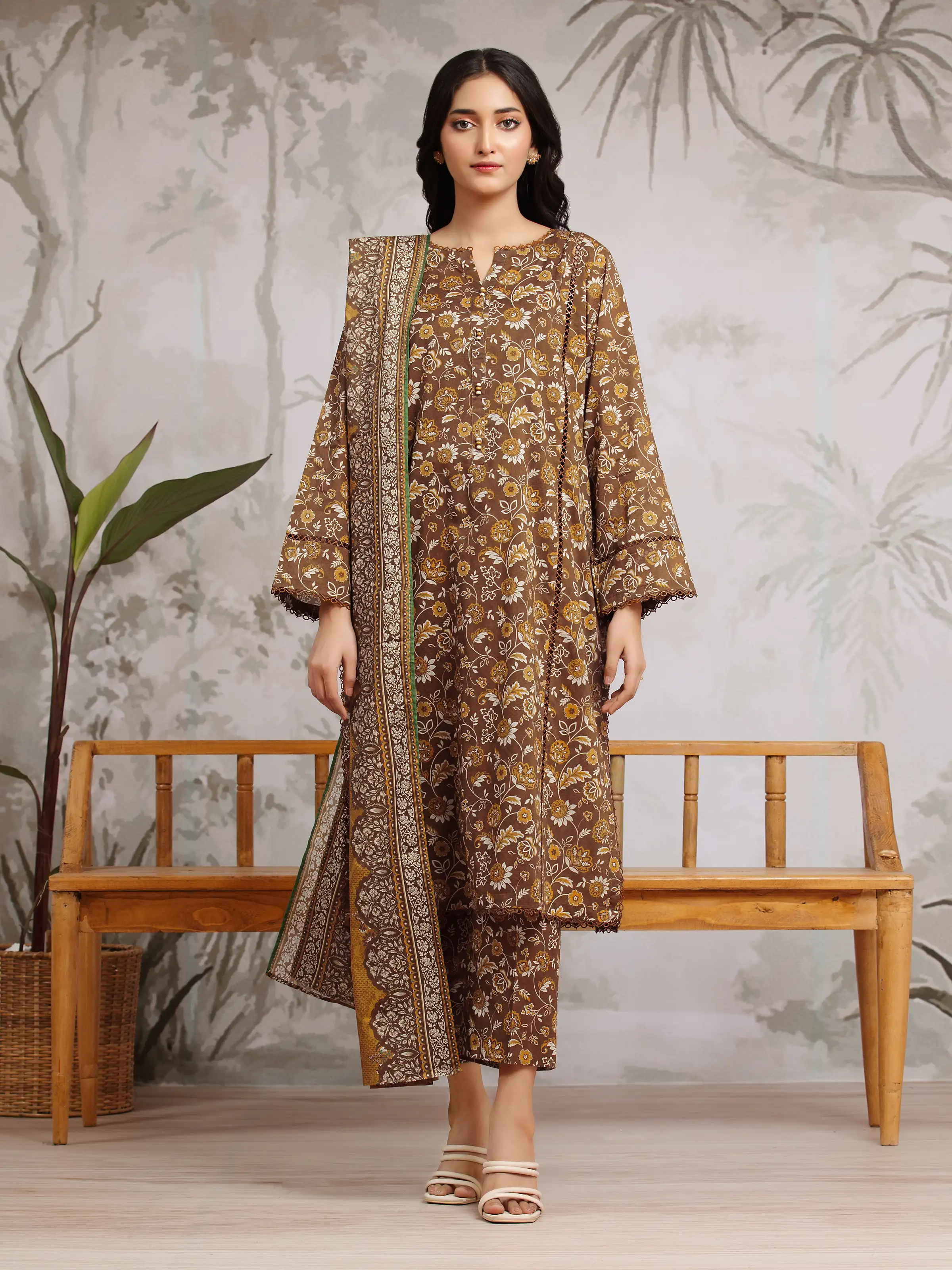 Unstitched Printed Khaddar Suit - EWU24A3-29804-3P