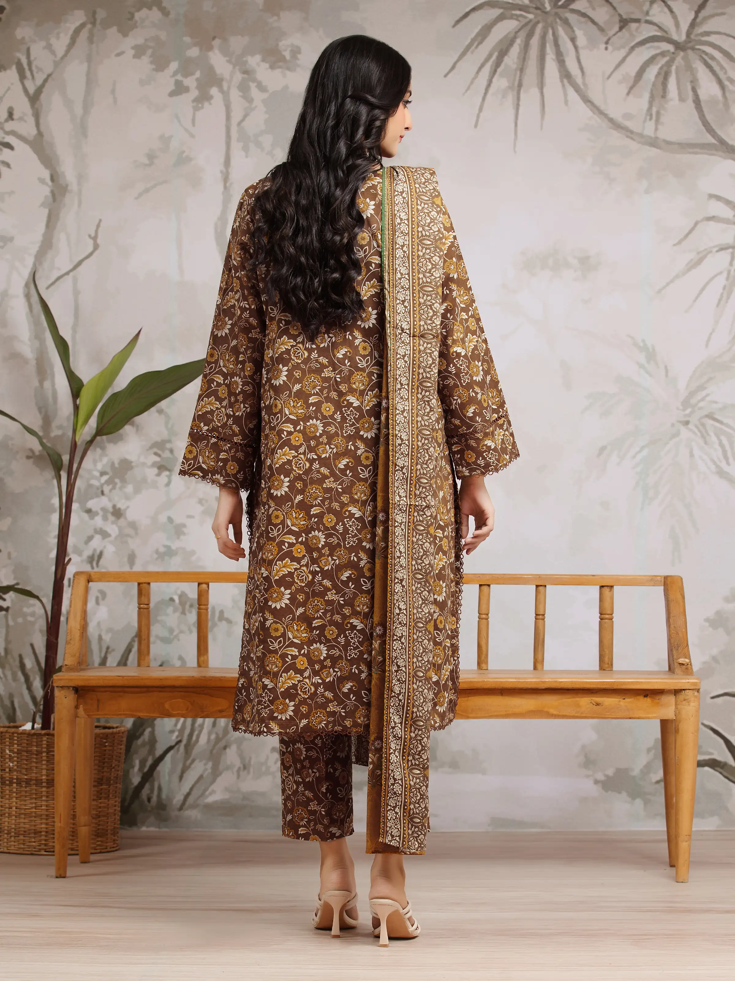Unstitched Printed Khaddar Suit - EWU24A3-29804-3P - Image 2
