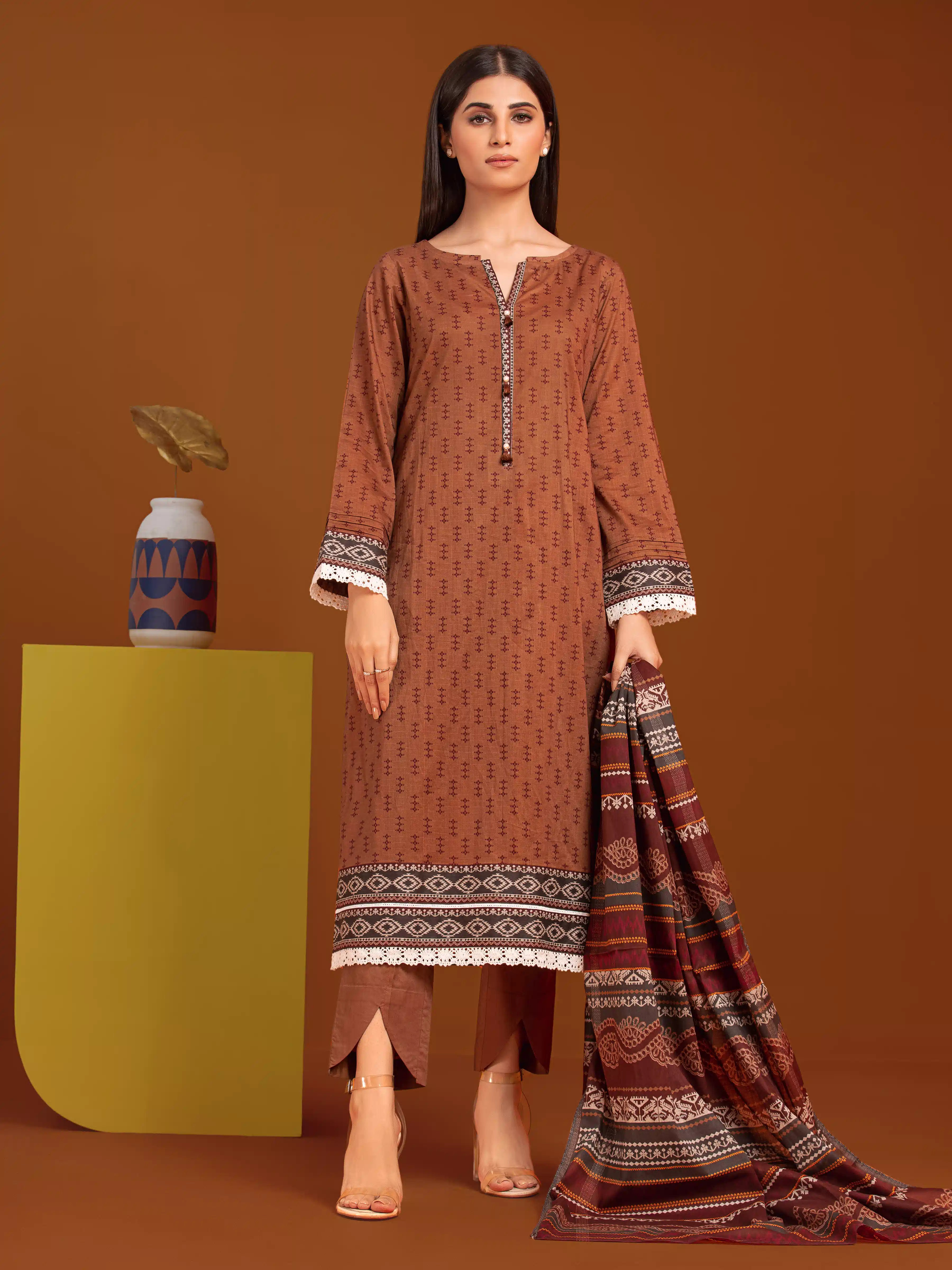 Unstitched Printed Khaddar Suit - EWU24A3-27079-3P