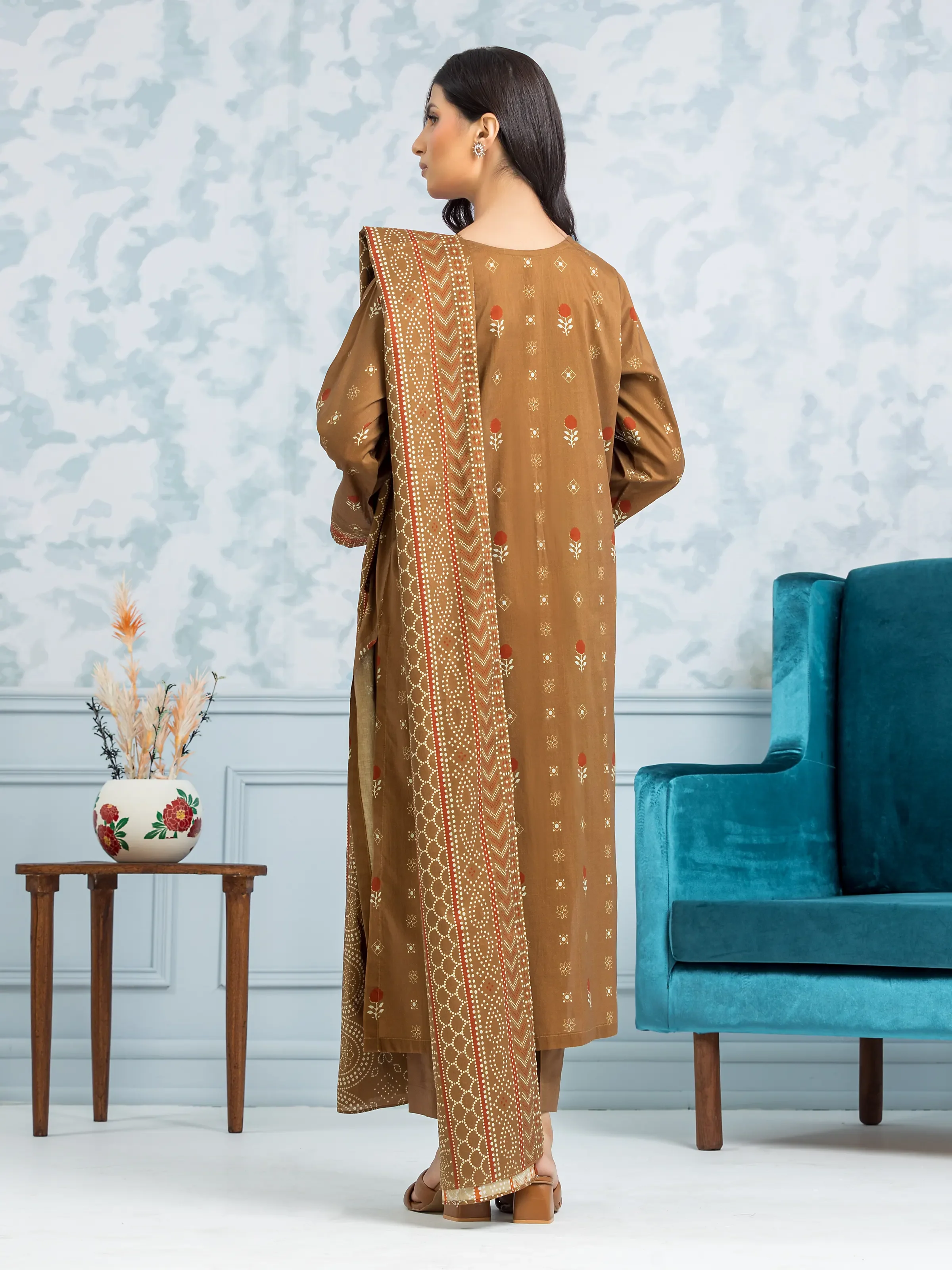 Unstitched Printed Khaddar Suit - EWU24A3-29323-3P - Image 5