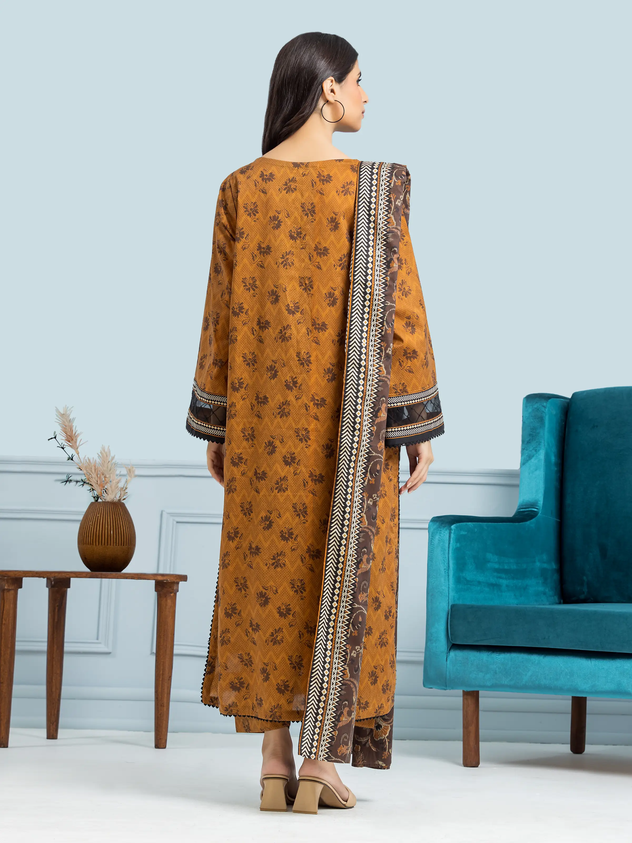 Unstitched Printed Khaddar Suit - EWU24A3-29578-3P - Image 2