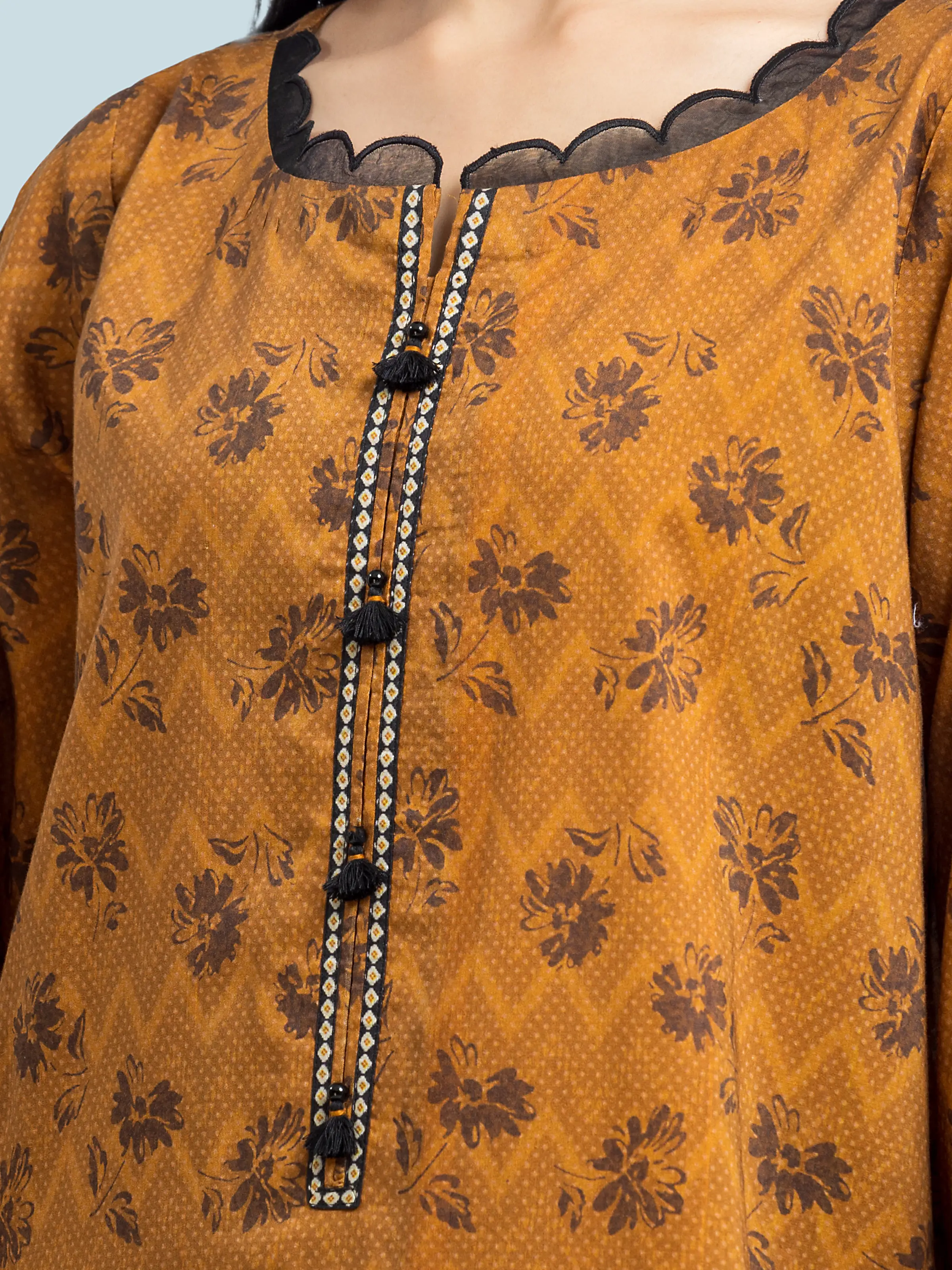 Unstitched Printed Khaddar Suit - EWU24A3-29578-3P - Image 4