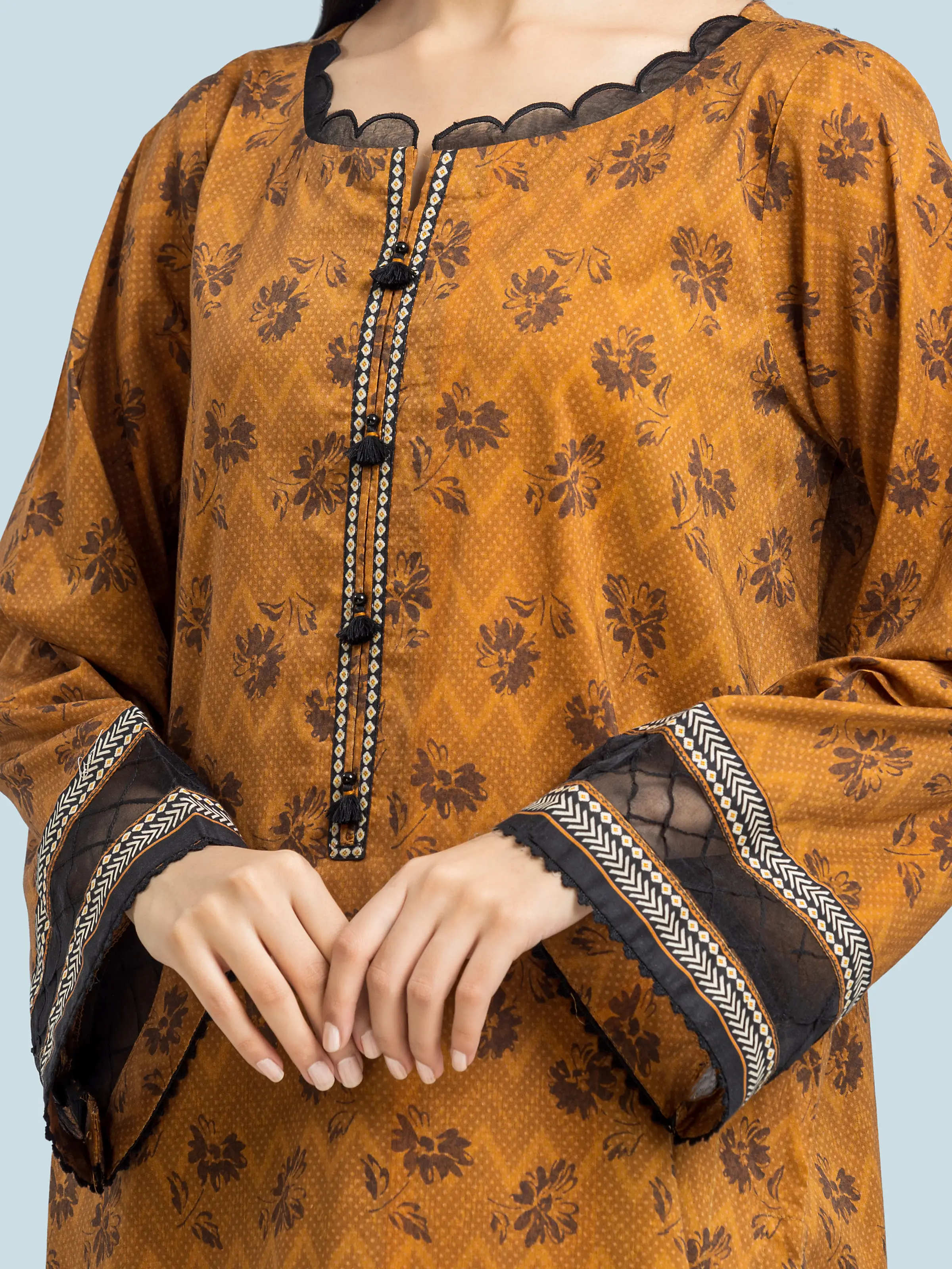 Unstitched Printed Khaddar Suit - EWU24A3-29578-3P - Image 5