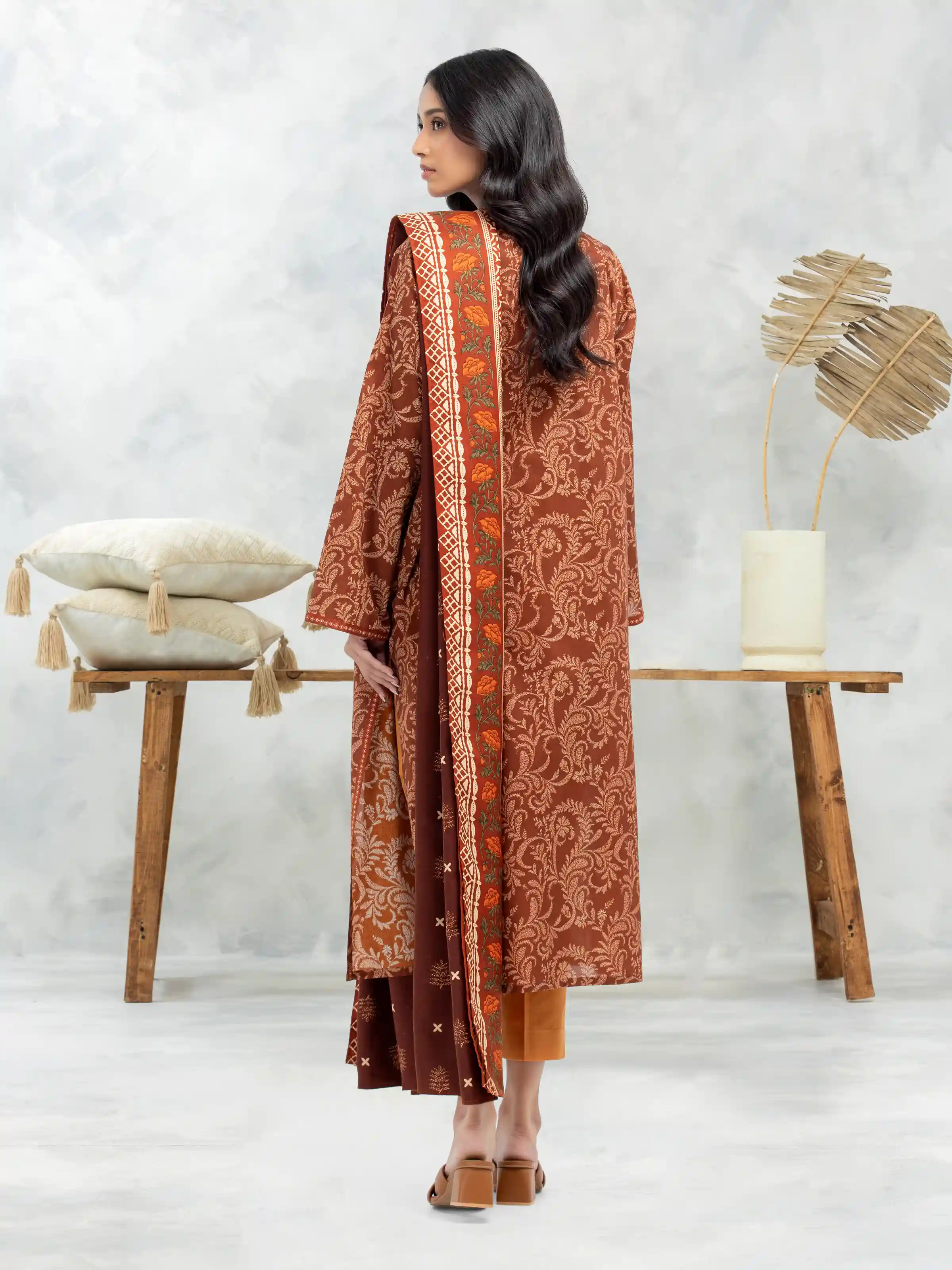 Unstitched Printed Khaddar Suit - EWU24M3-104 - Image 2