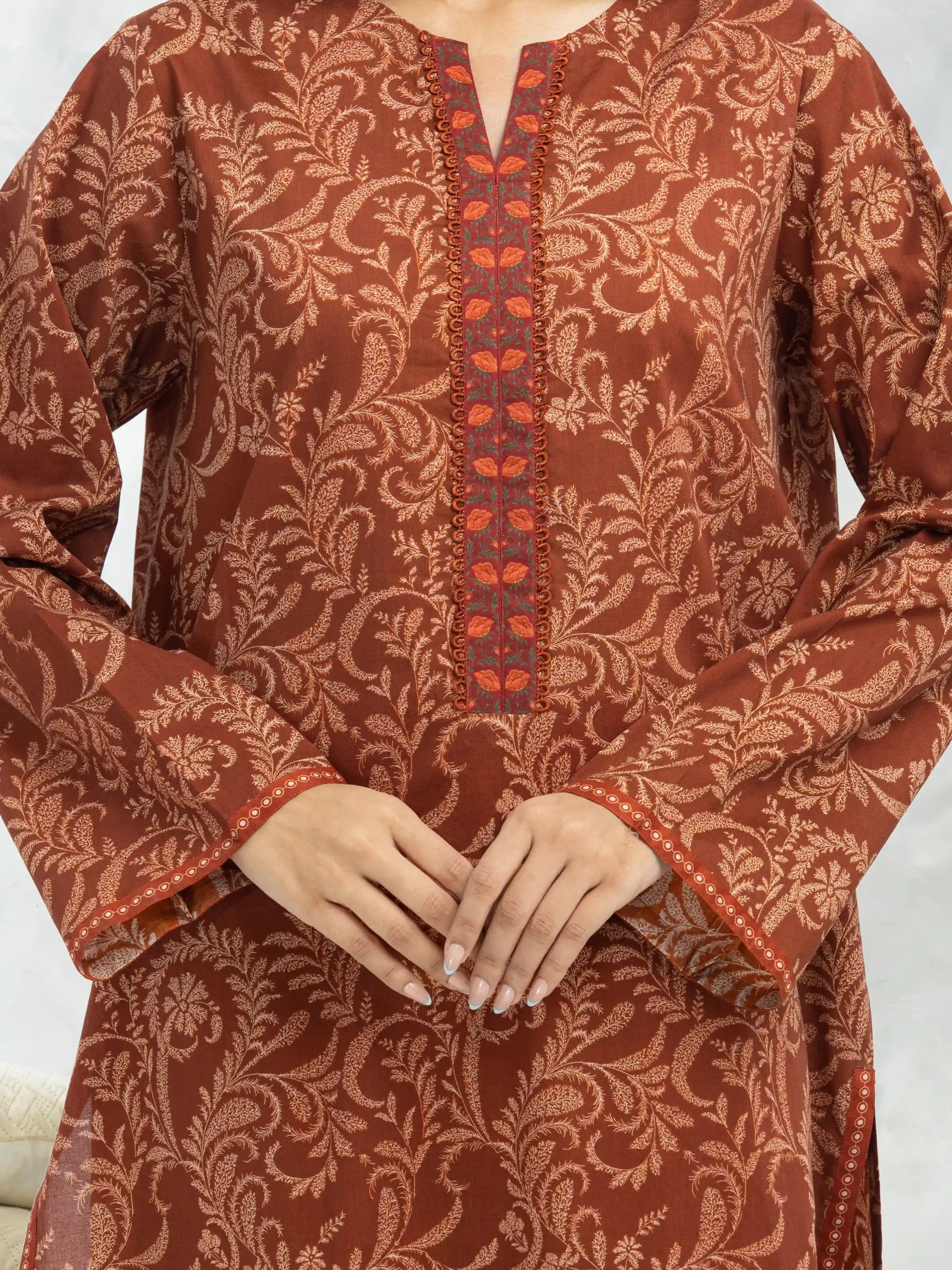 Unstitched Printed Khaddar Suit - EWU24M3-104 - Image 3