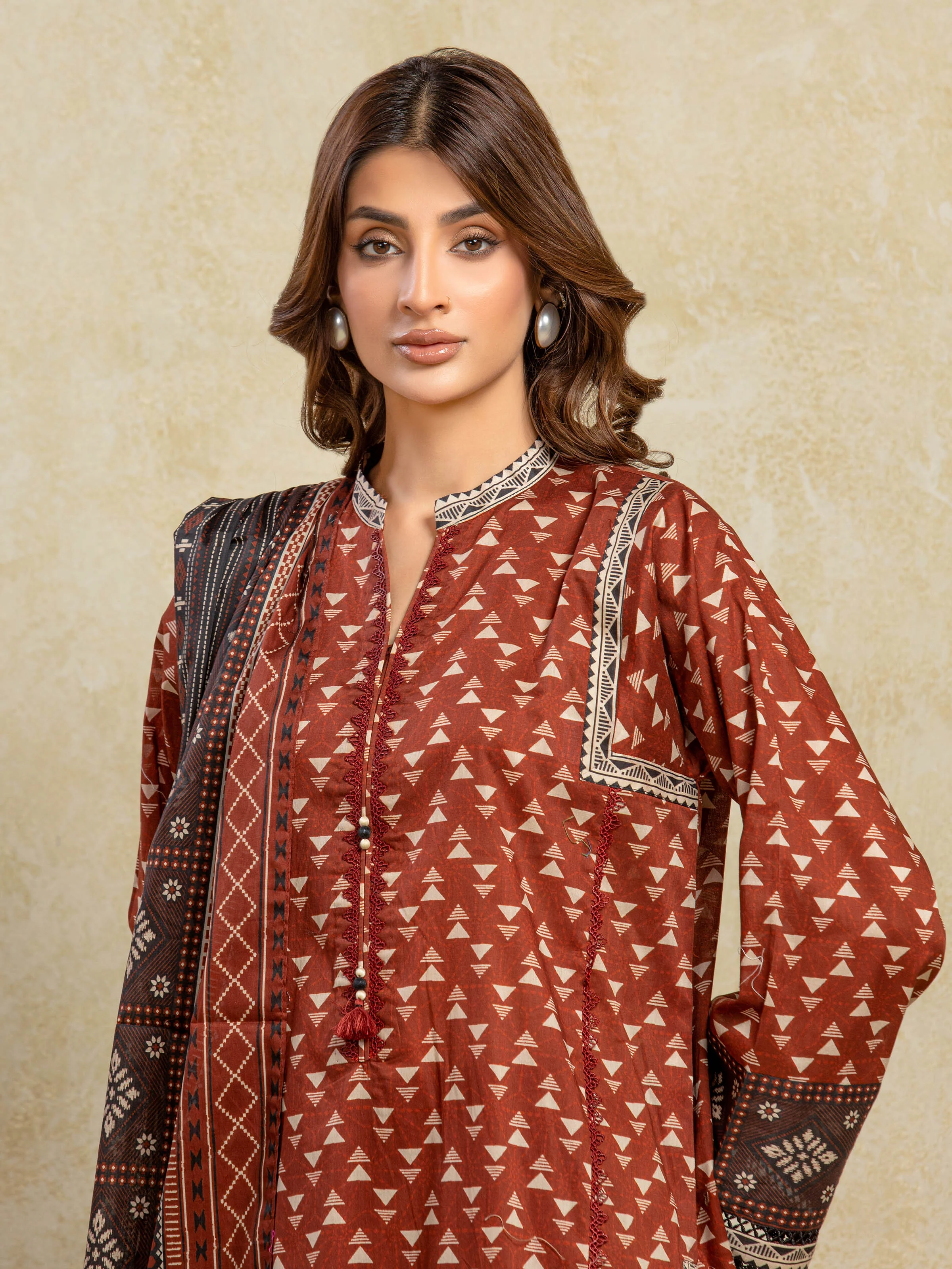 Unstitched Printed Khaddar Suit - EWU5A3-35929-3P - Image 2