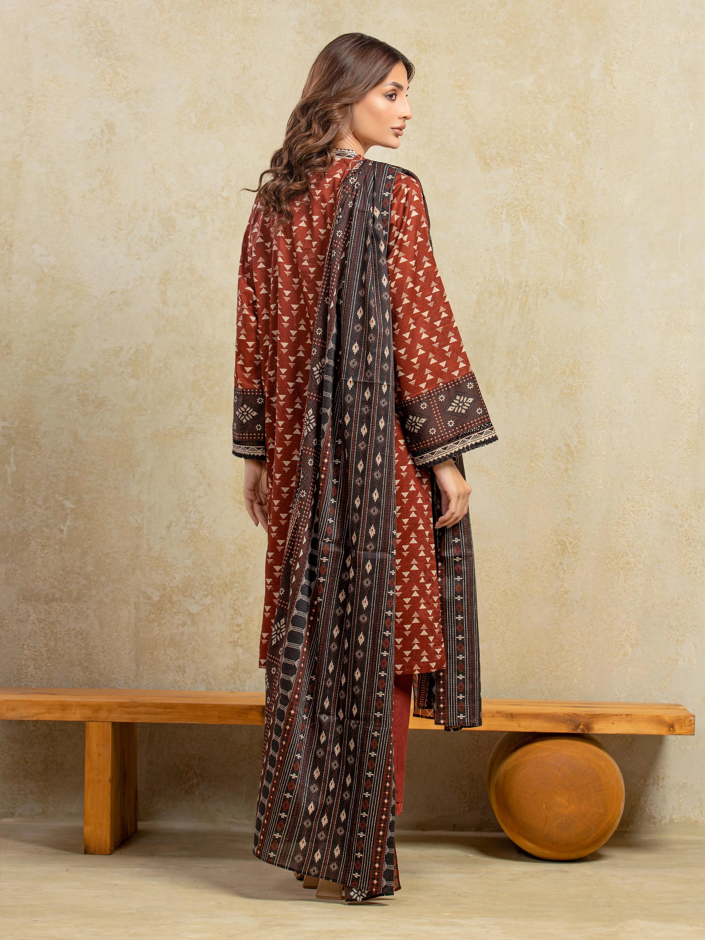 Unstitched Printed Khaddar Suit - EWU5A3-35929-3P - Image 6