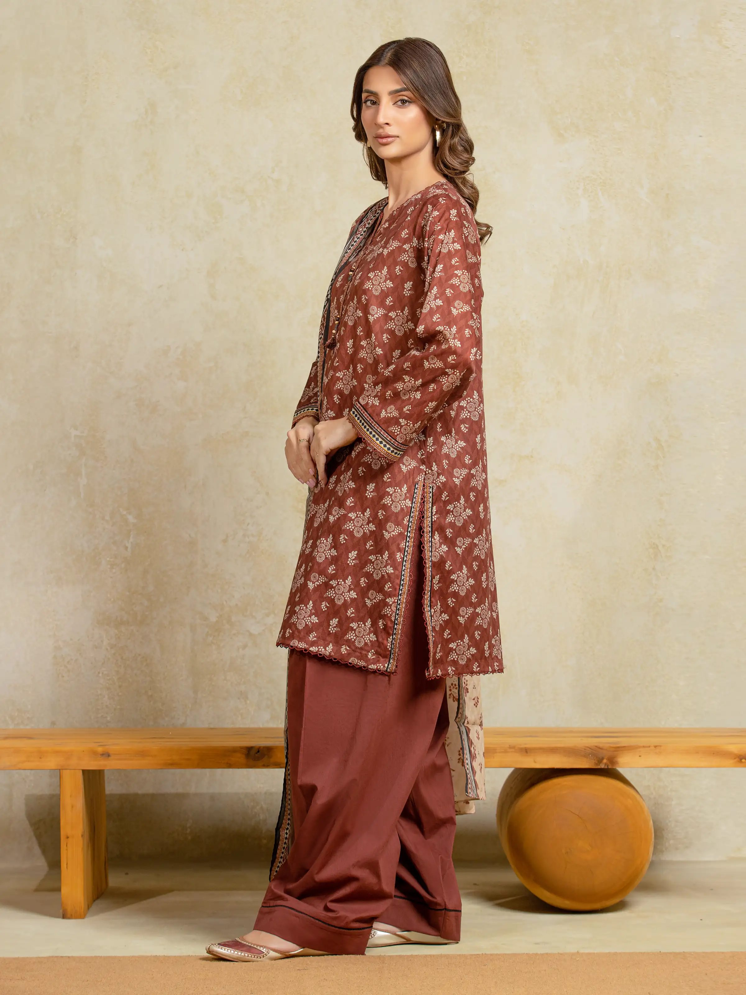 Unstitched Printed Khaddar Suit - EWU5A3-35936-3P - Image 5