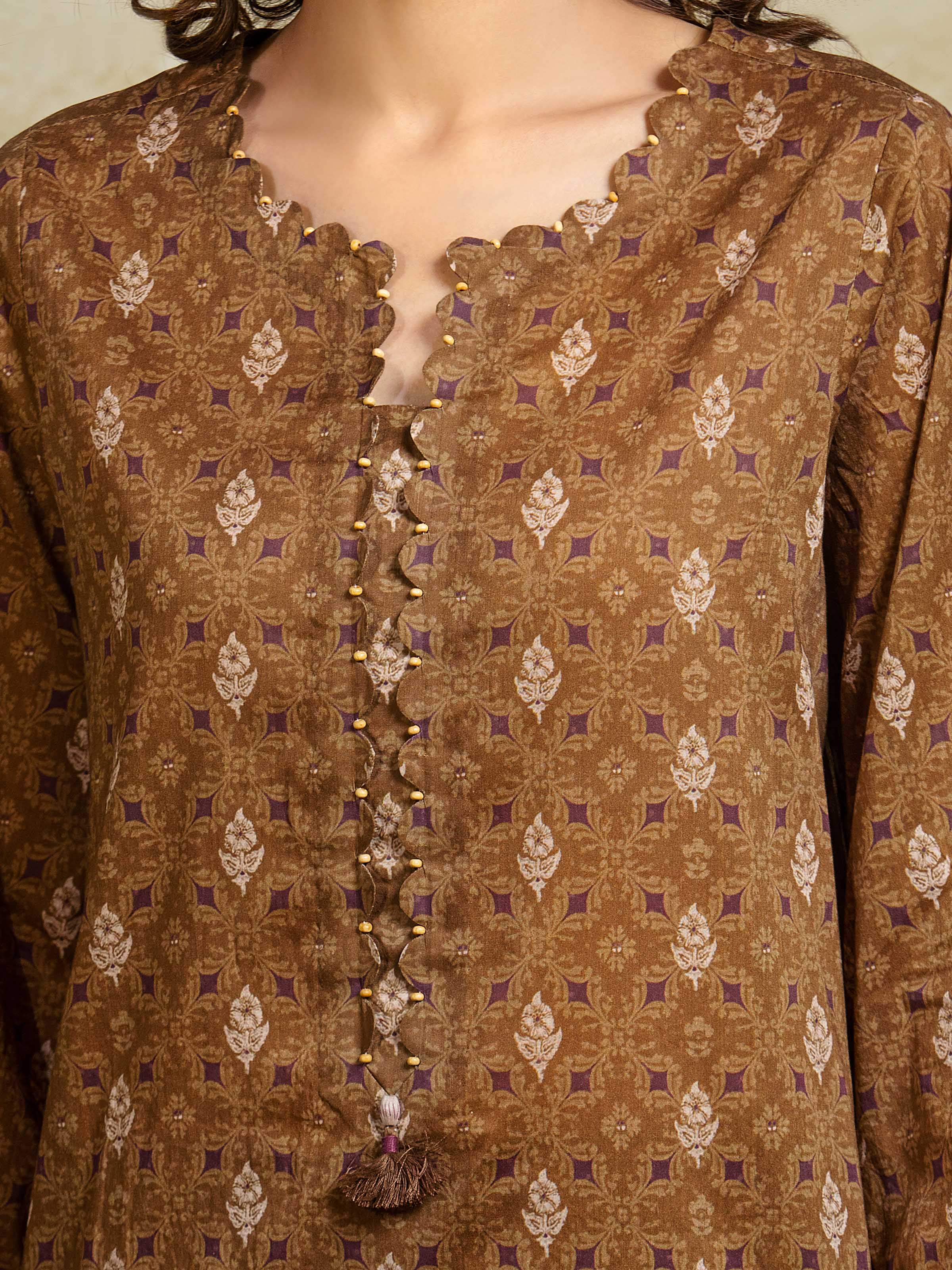 Unstitched Printed Khaddar Suit - EWU5A3-35942-3P - Image 4