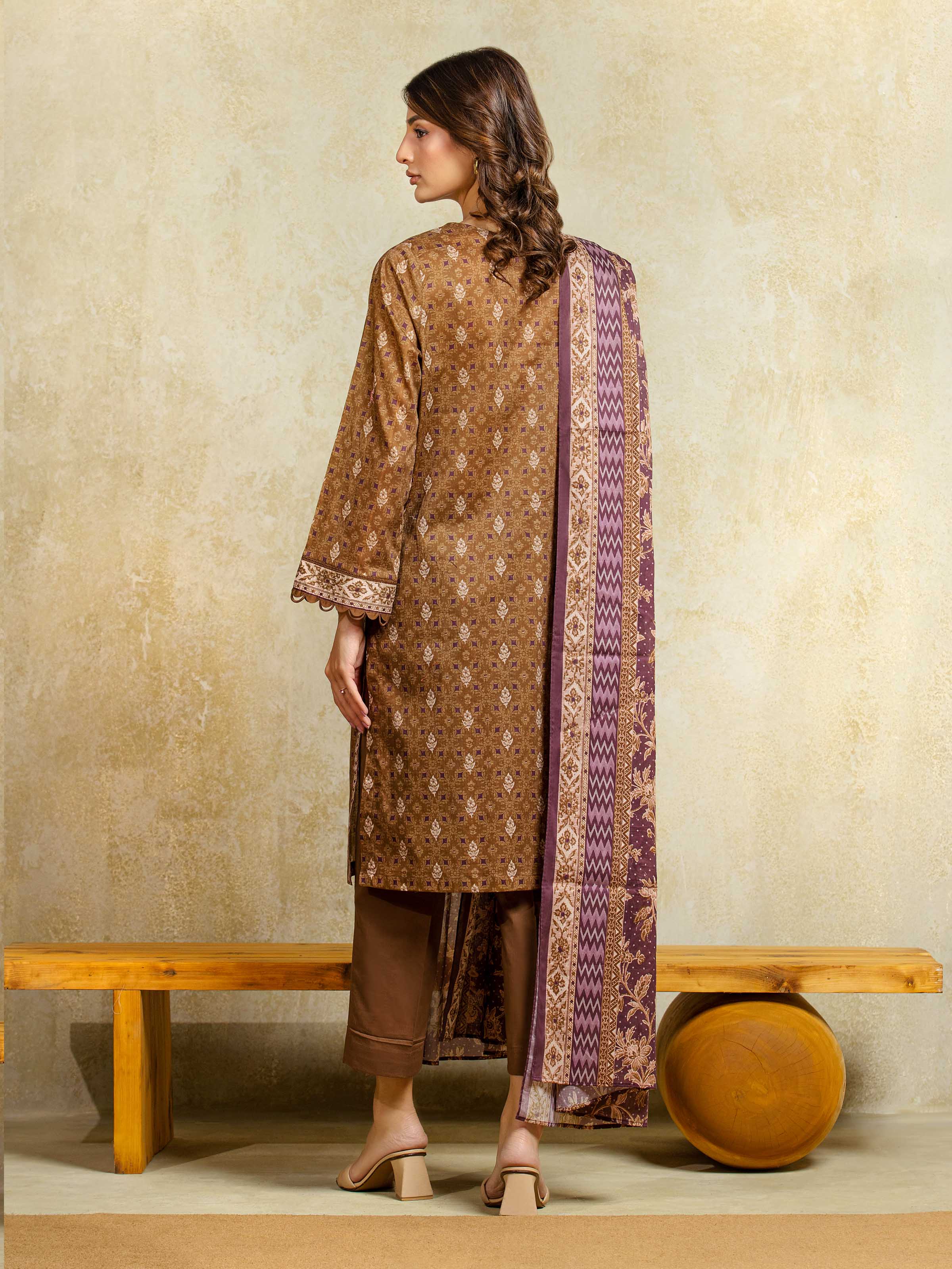 Unstitched Printed Khaddar Suit - EWU5A3-35942-3P - Image 6