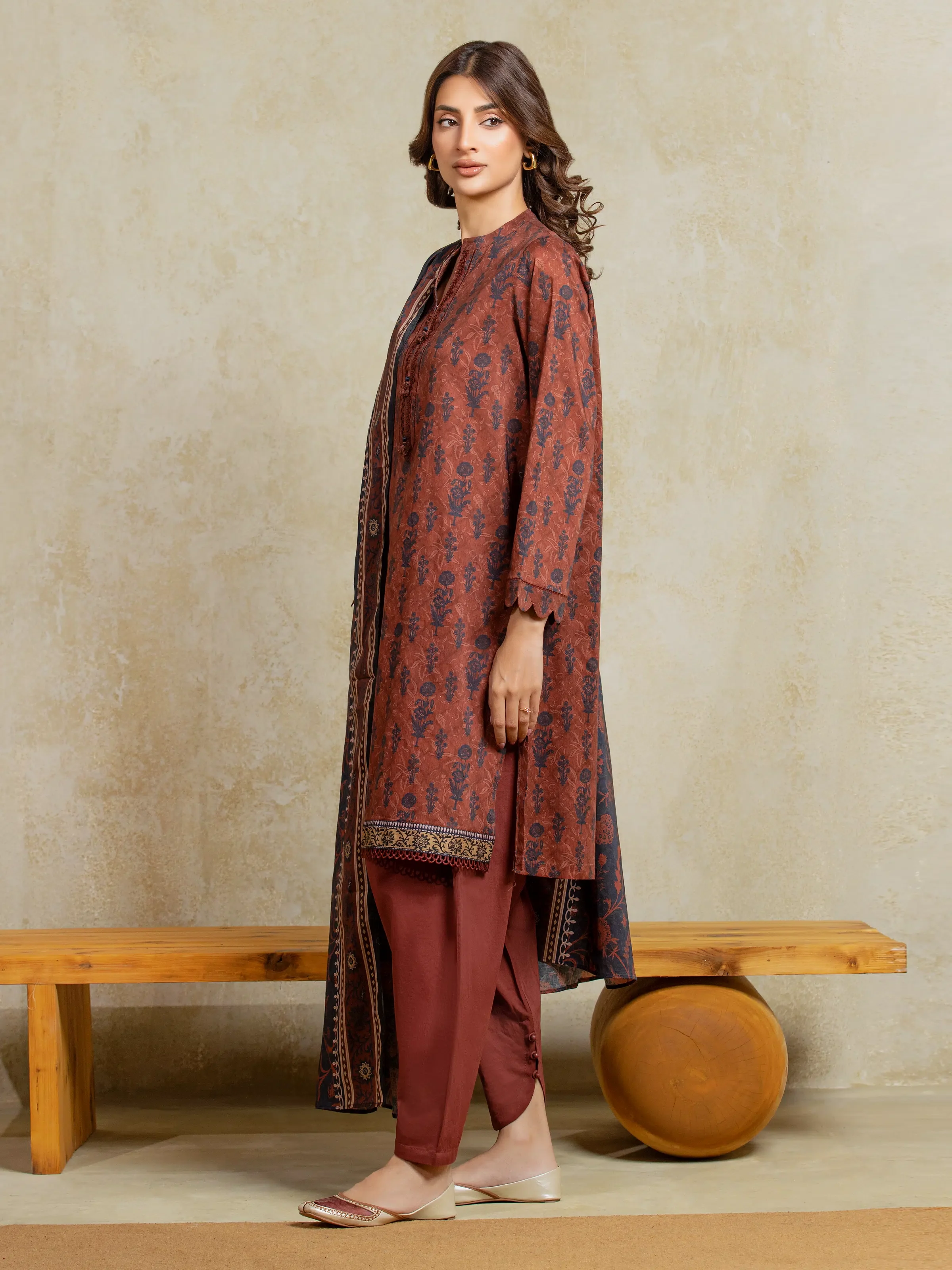 Unstitched Printed Khaddar Suit - EWU5A3-35955-3P - Image 5