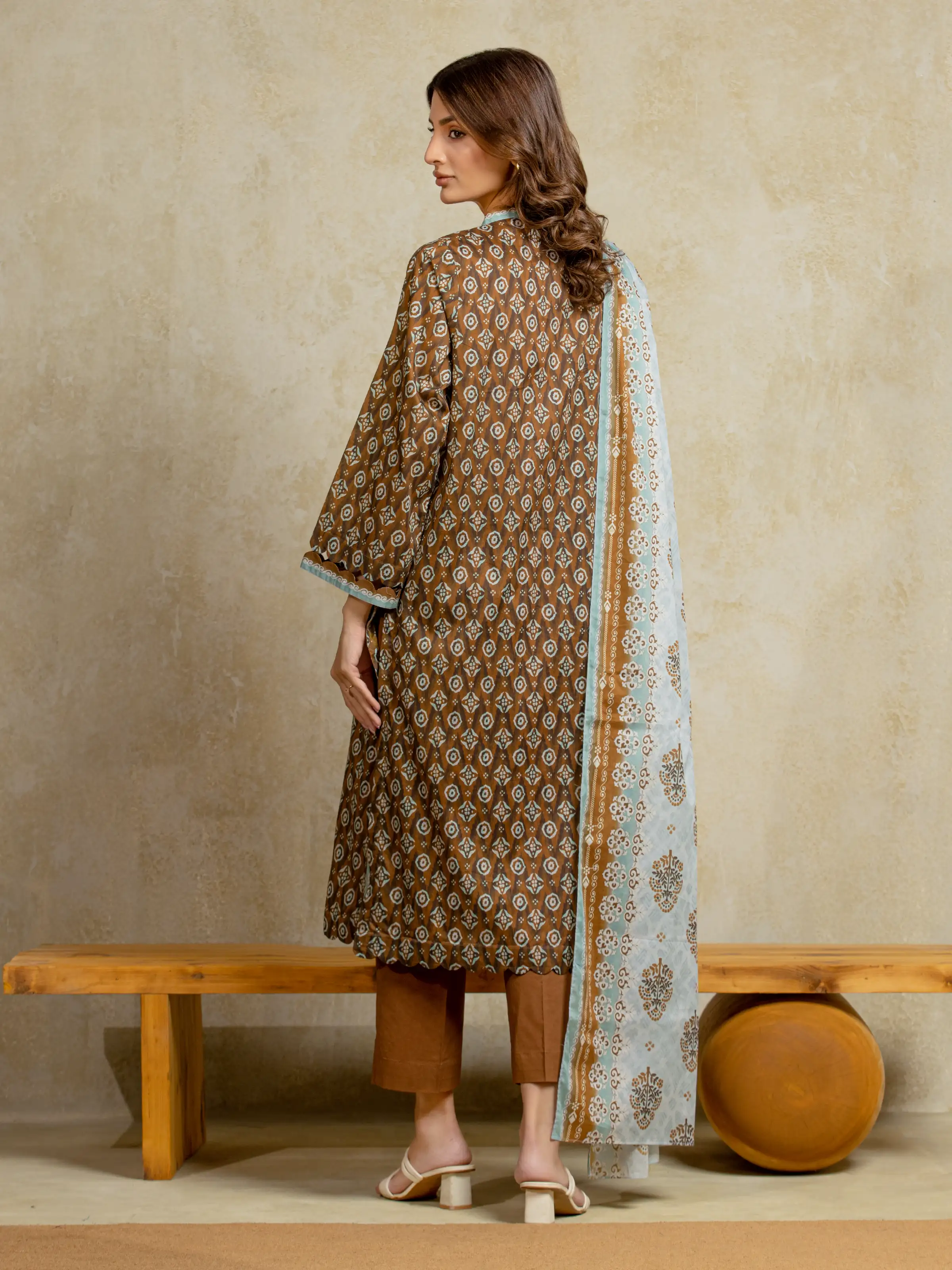 Unstitched Printed Khaddar Suit - EWU5A3-35967-3P - Image 6