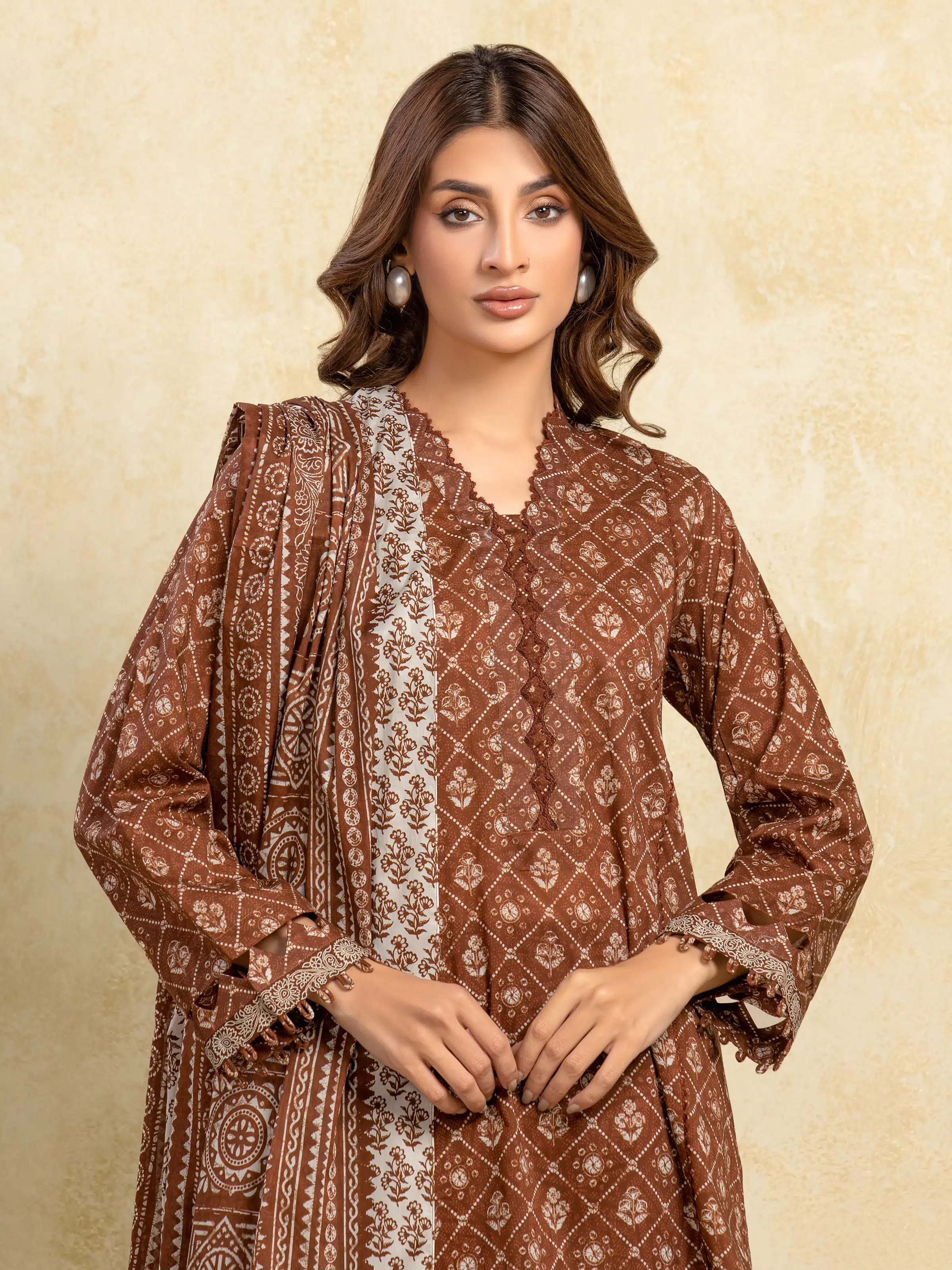 Unstitched Printed Khaddar Suit - EWU5A3-35981-3P - Image 2