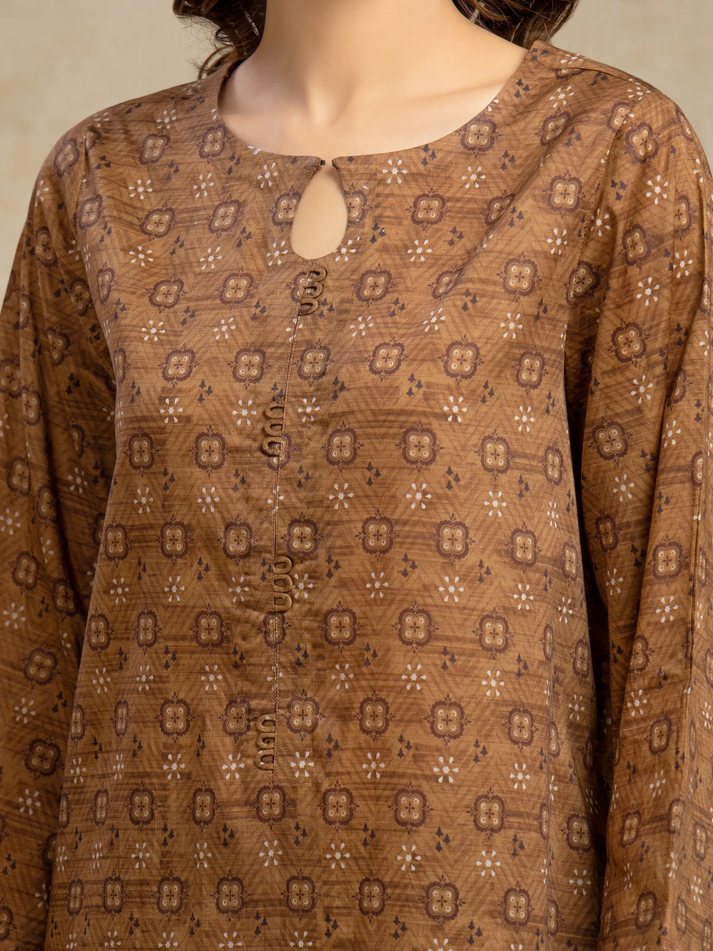 Unstitched Printed Khaddar Suit - EWU5A3-36099-3P - Image 3