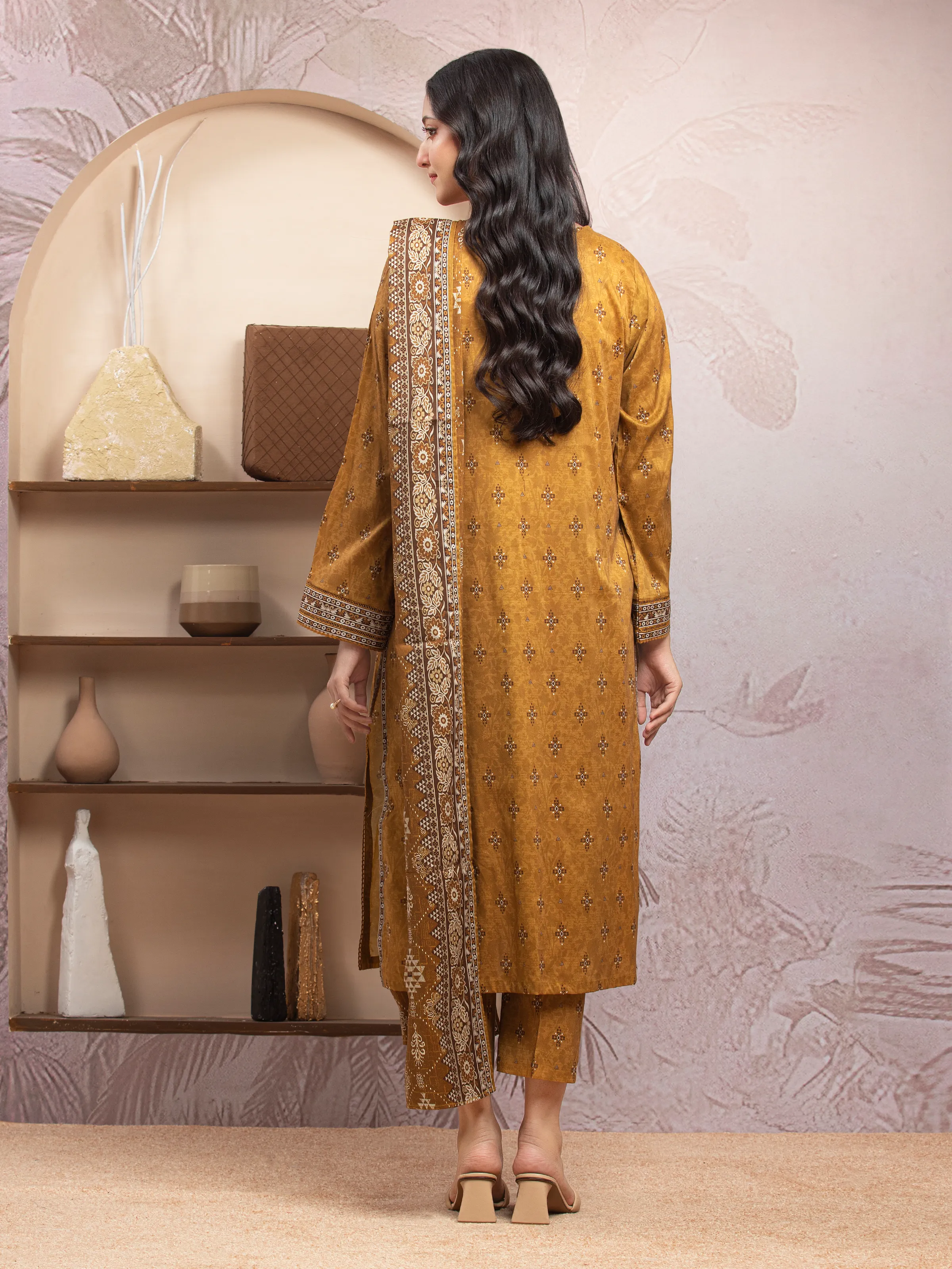 Unstitched Printed Lawn Suit - EWU5A1-35028-3P - Image 2