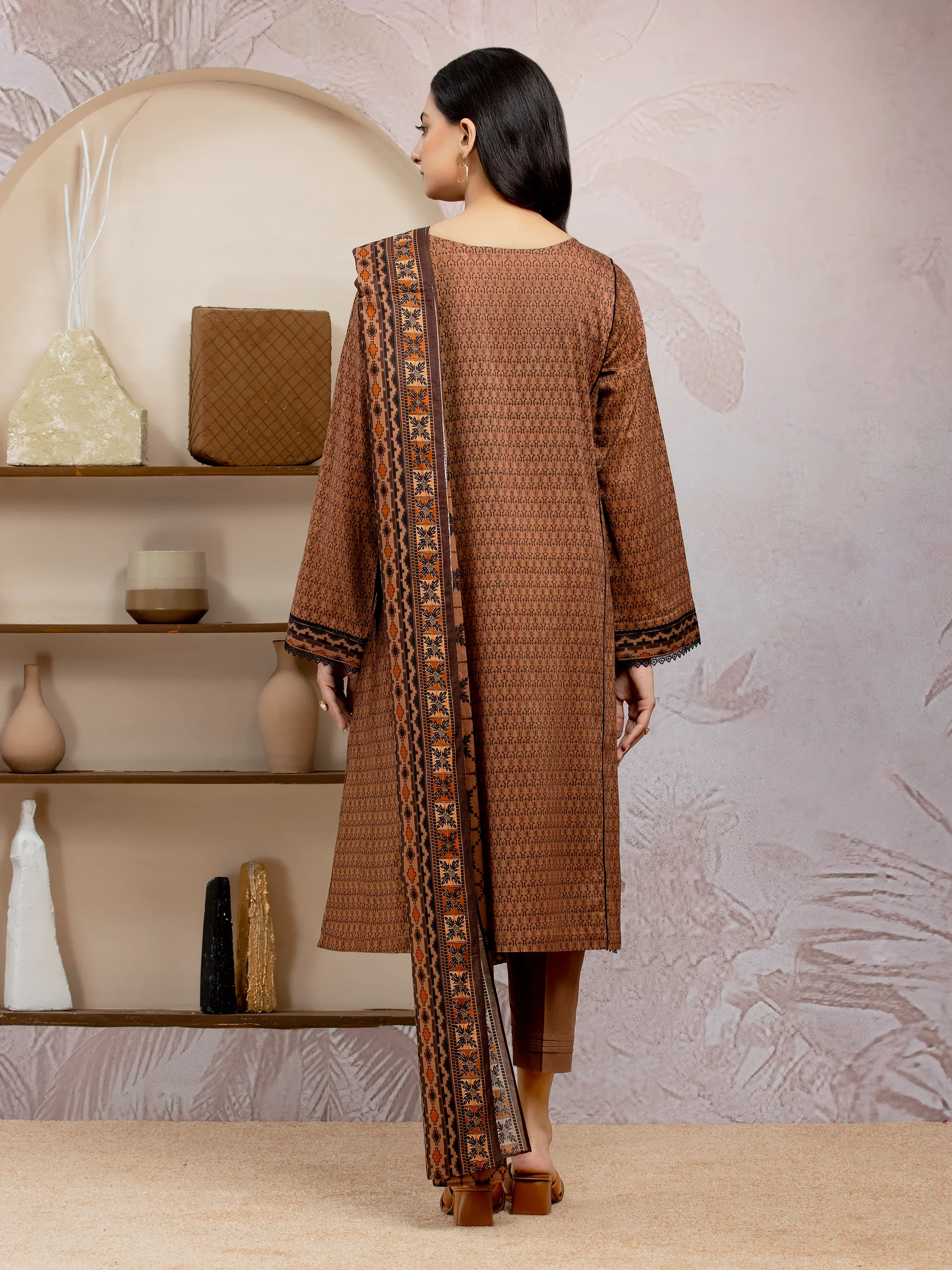 Unstitched Printed Lawn Suit - EWU5A1-35212-3P - Image 2
