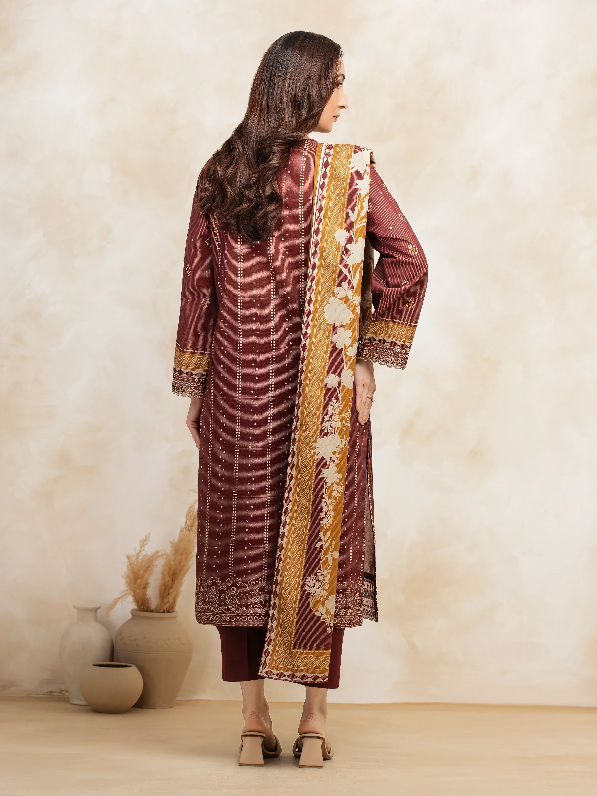 Unstitched Embroidered Lawn Suit - EWU5V1-31192-3P - Image 2
