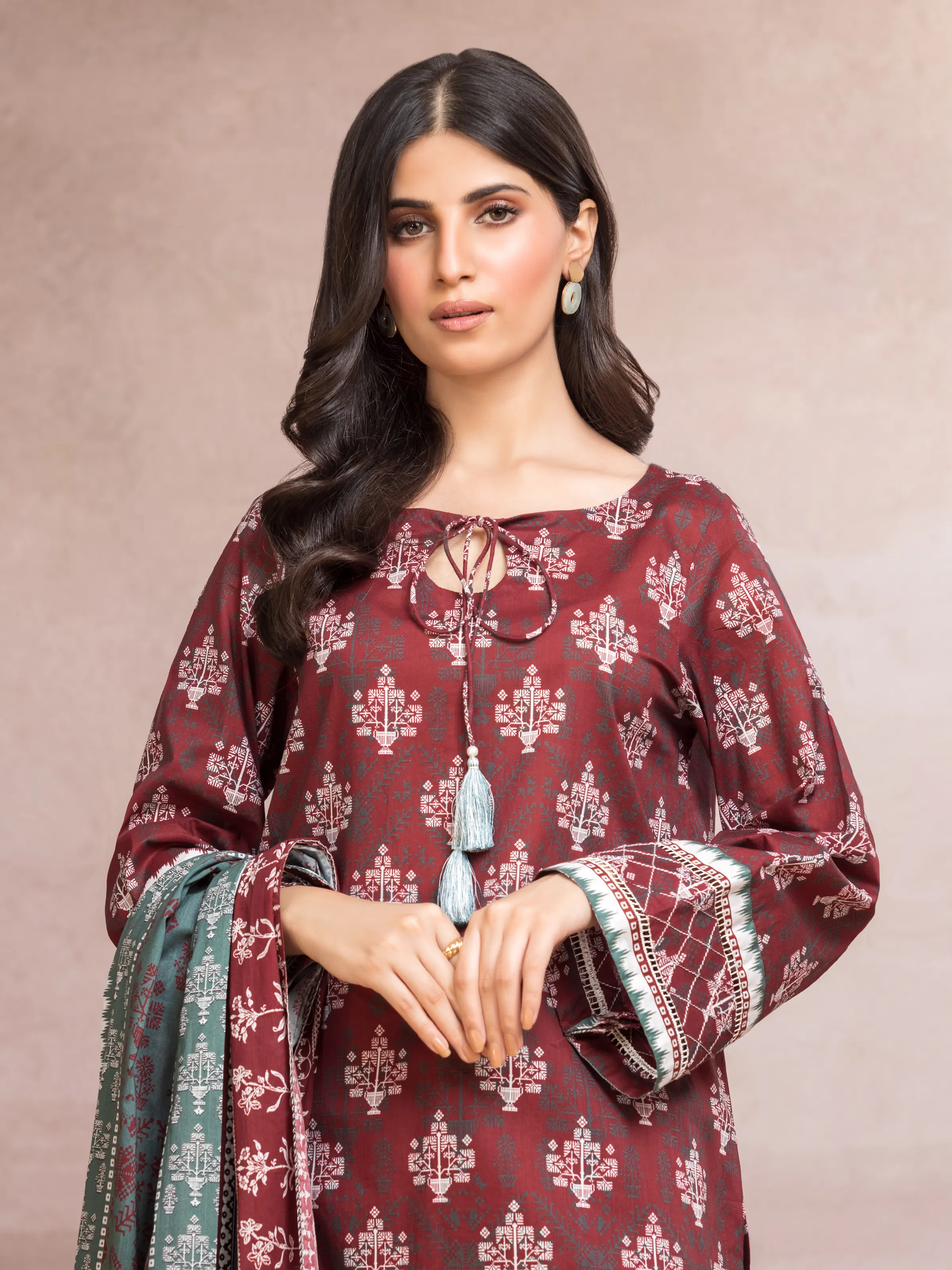 Unstitched Printed Khaddar Suit - EWU24A3-27095-3P - Image 4