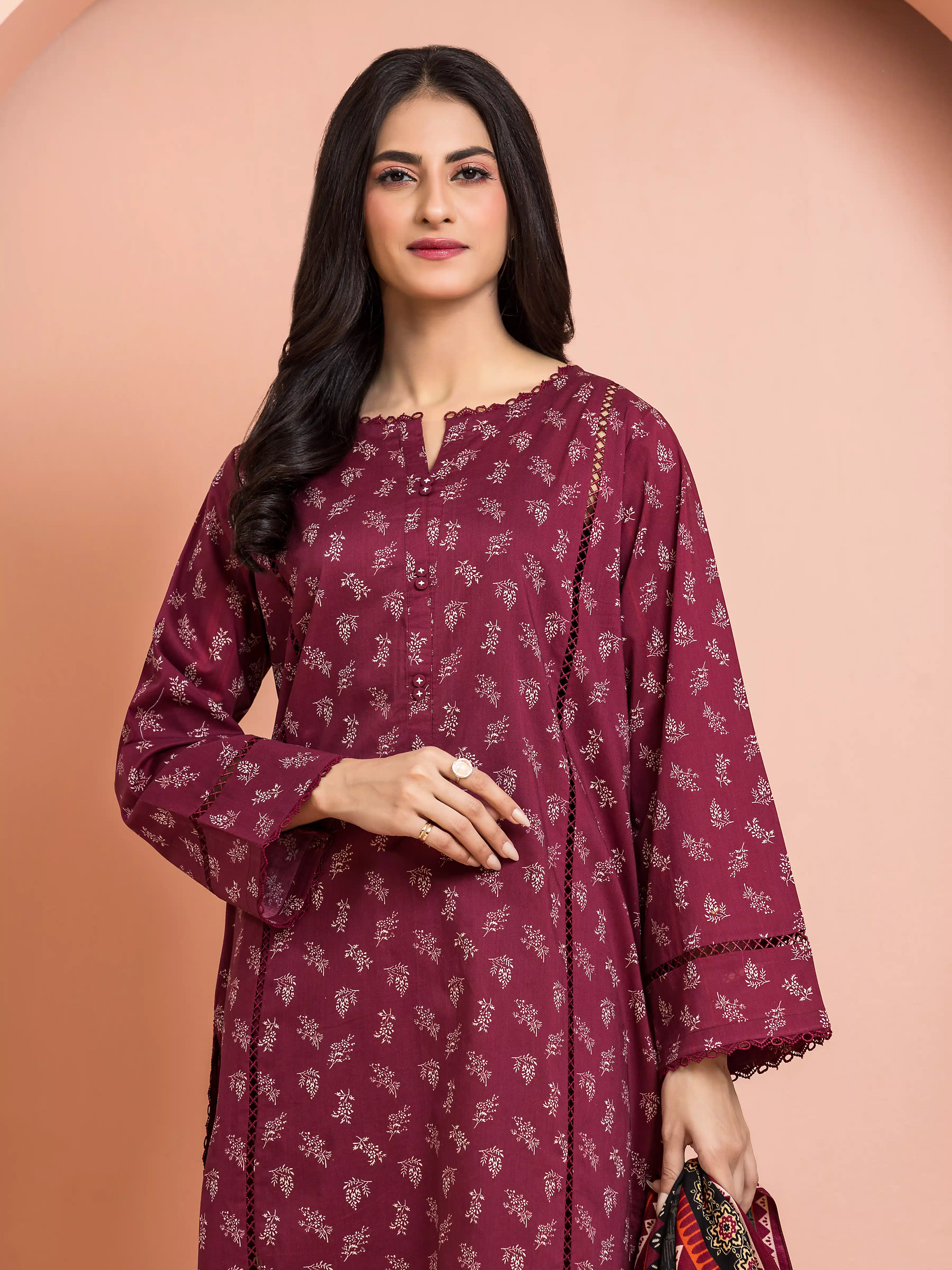 Unstitched Printed Khaddar Suit - EWU24M3-113 - Image 3