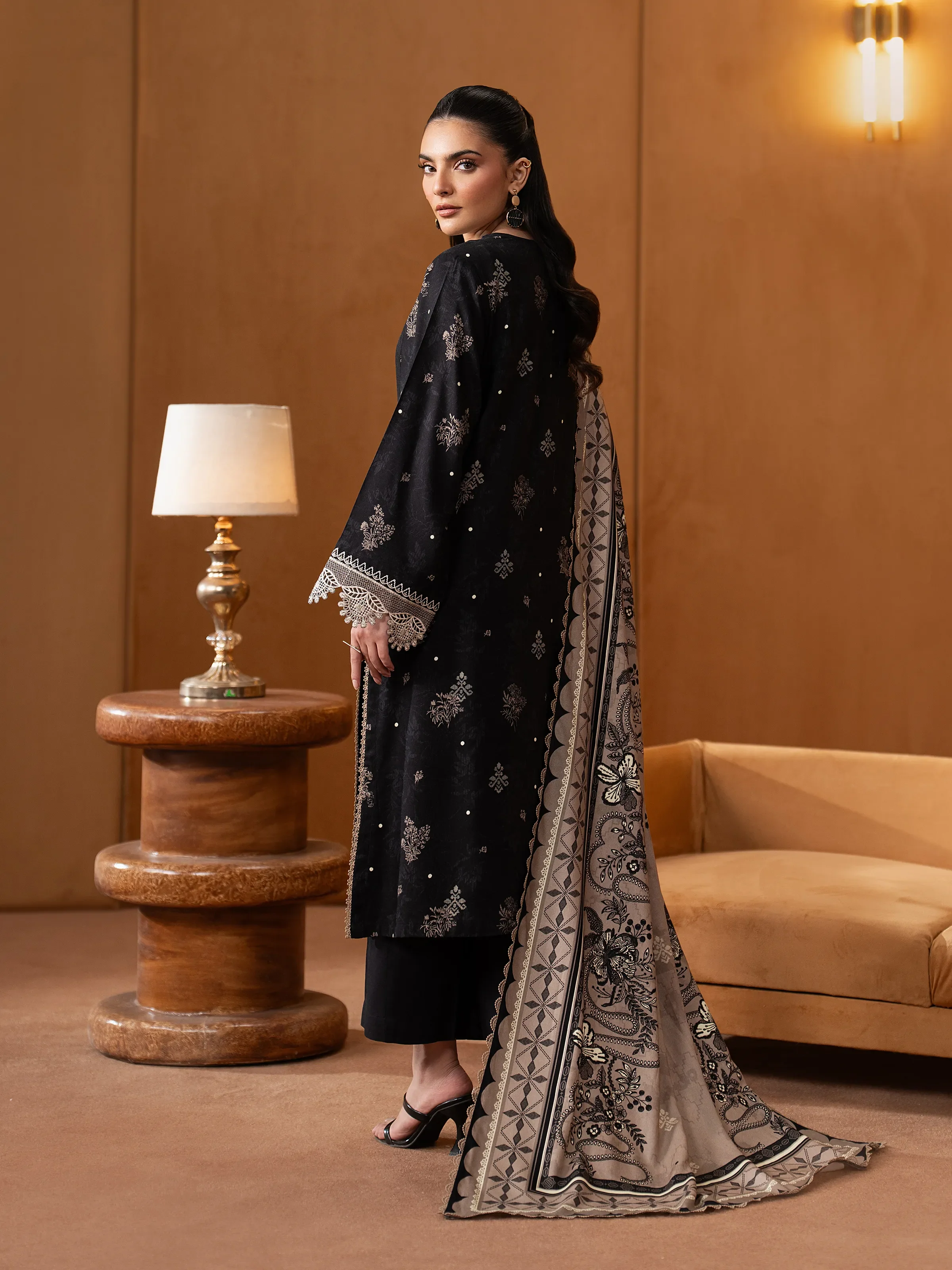 Unstitched Embroidered Twill Viscose Suit - EWU5V20-32088-3P - Image 6