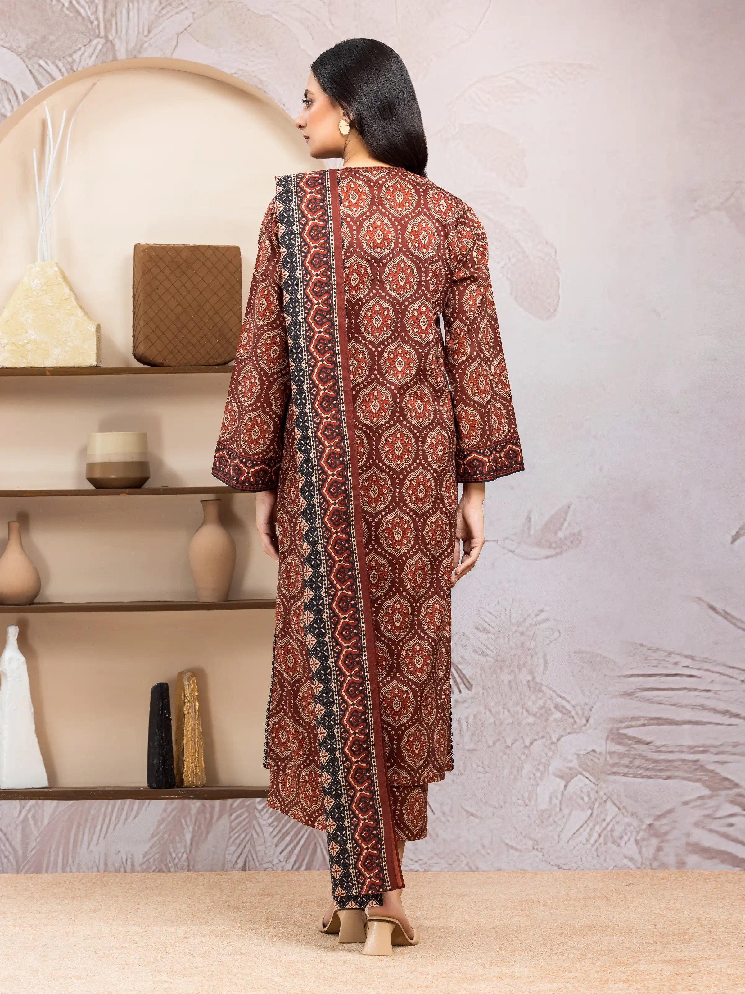 Unstitched Printed Lawn Suit - EWU5A1-35034-3P - Image 2