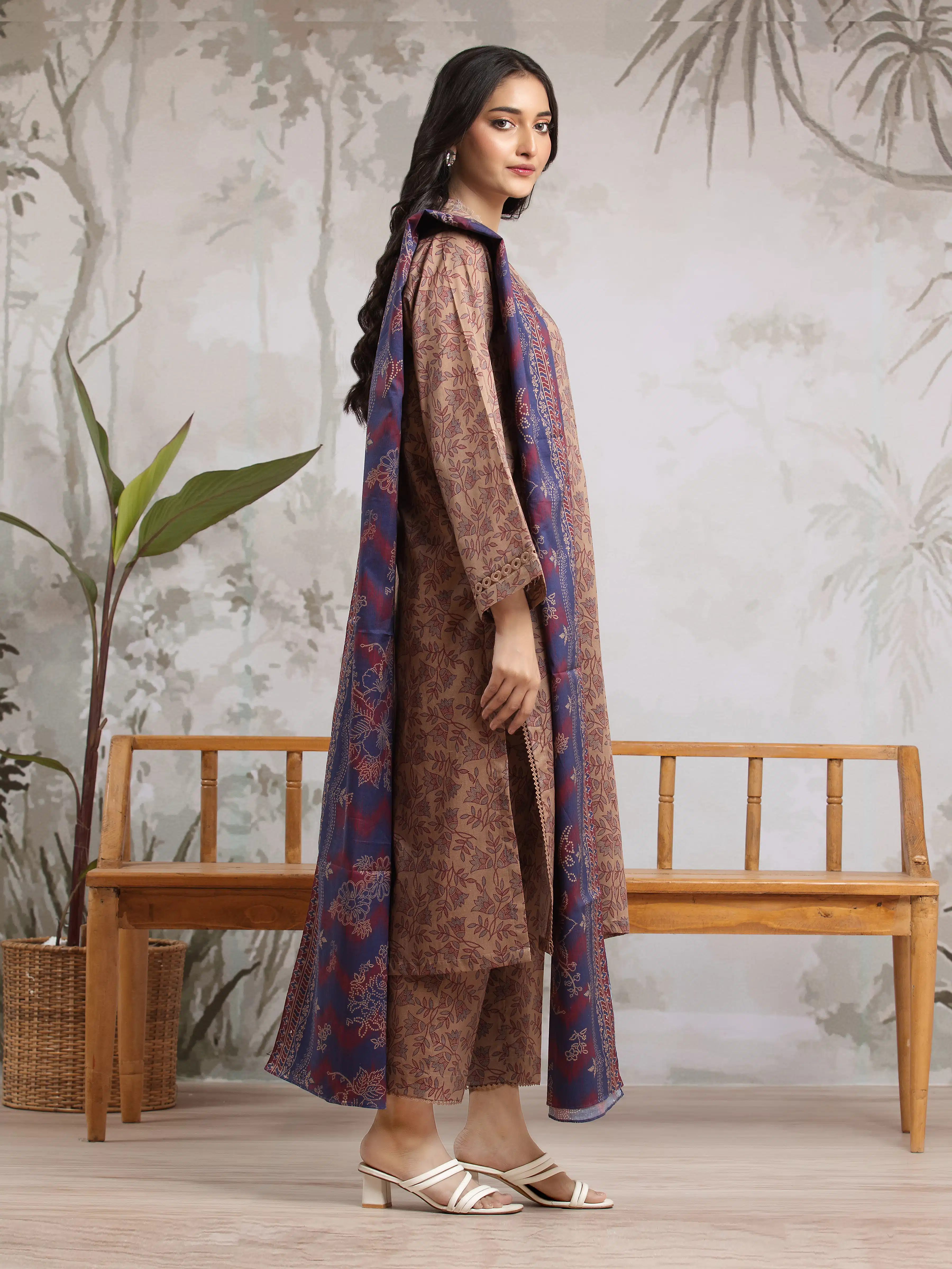 Unstitched Printed Khaddar Suit - EWU24A3-29507-3P - Image 2
