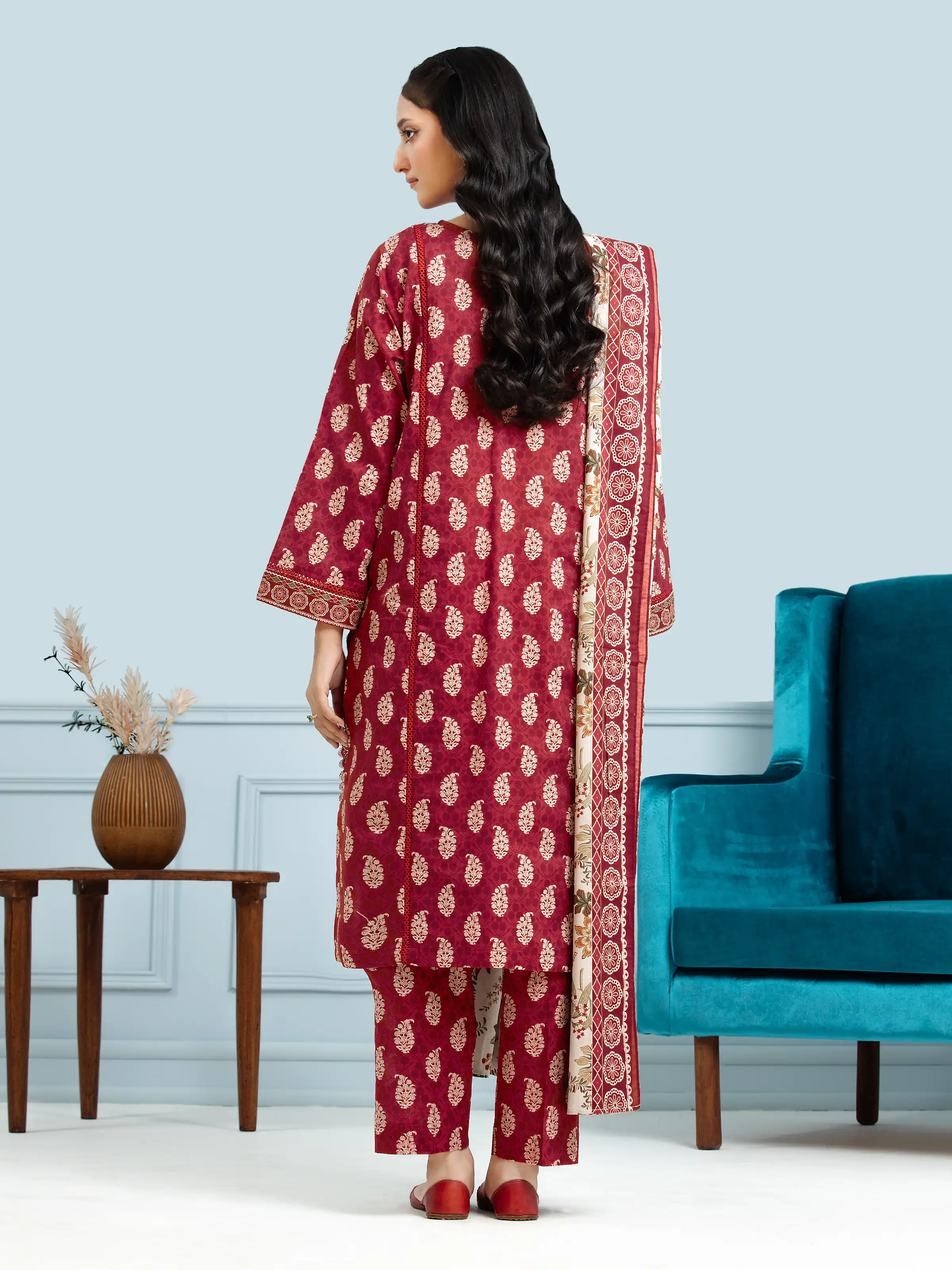 Unstitched Printed Khaddar Suit - EWU24A3-29646-3P - Image 2