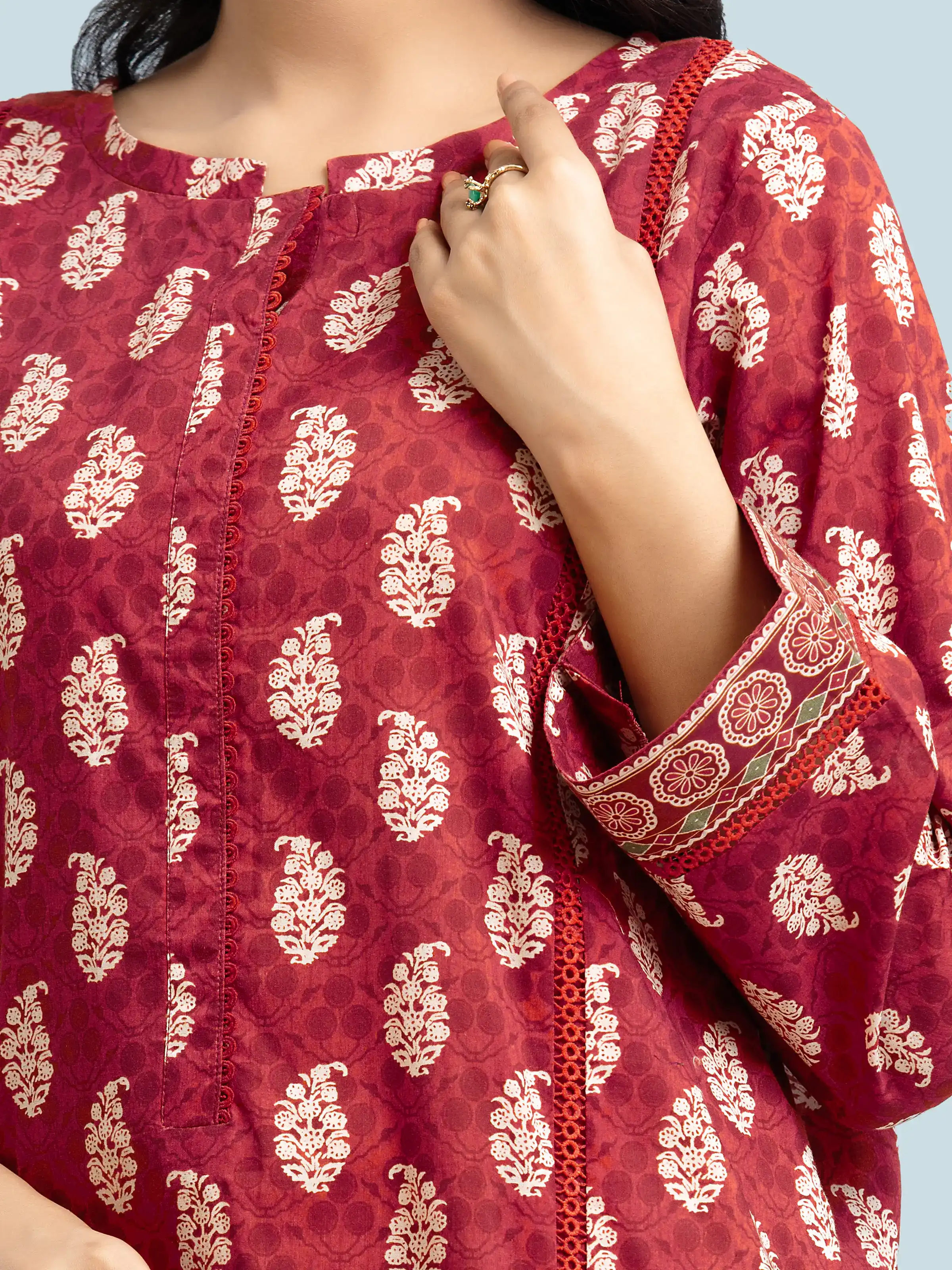 Unstitched Printed Khaddar Suit - EWU24A3-29646-3P - Image 5