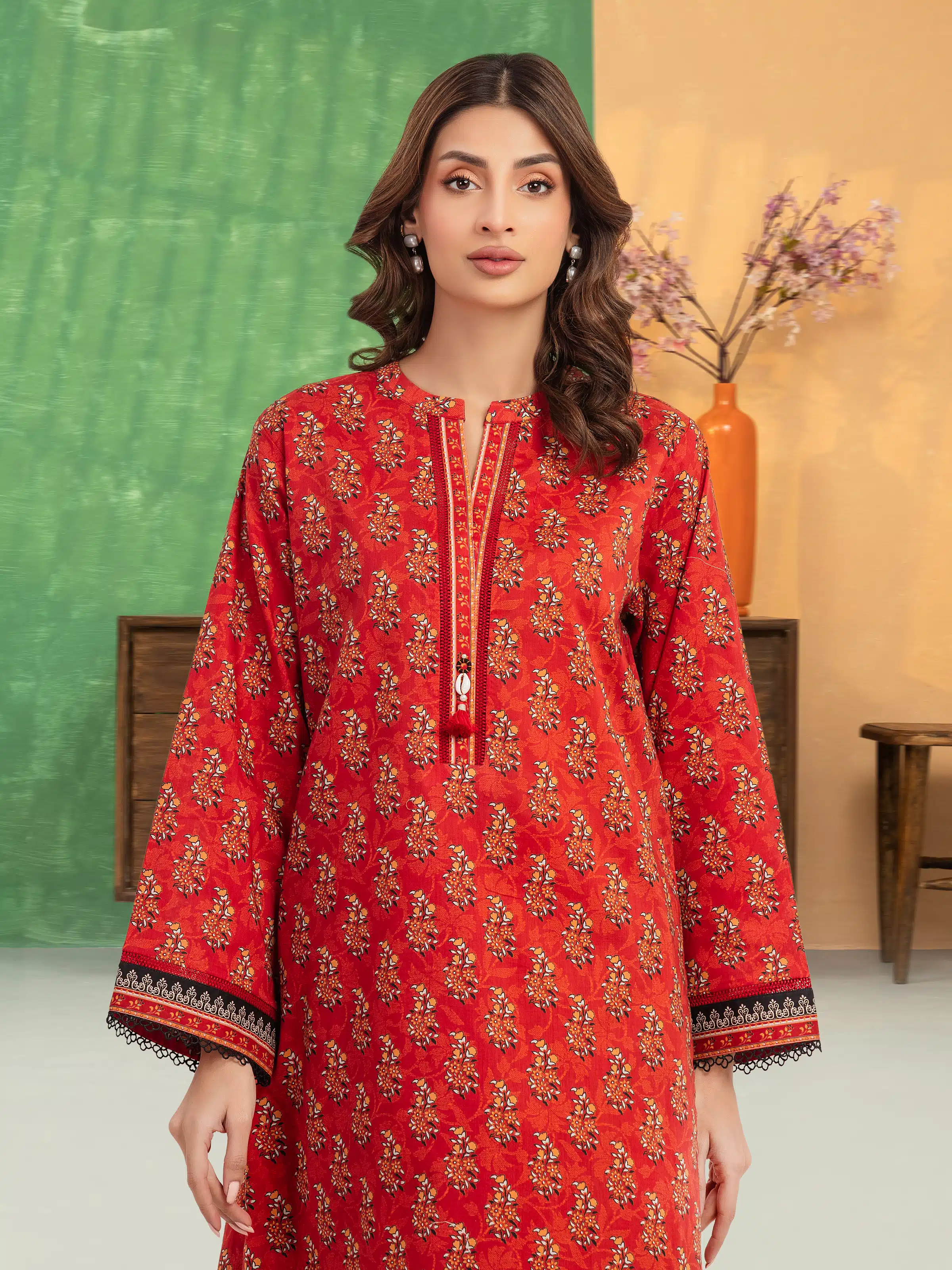Unstitched Printed Lawn Shirt Trouser - EWU5A1-35695ST - Image 3