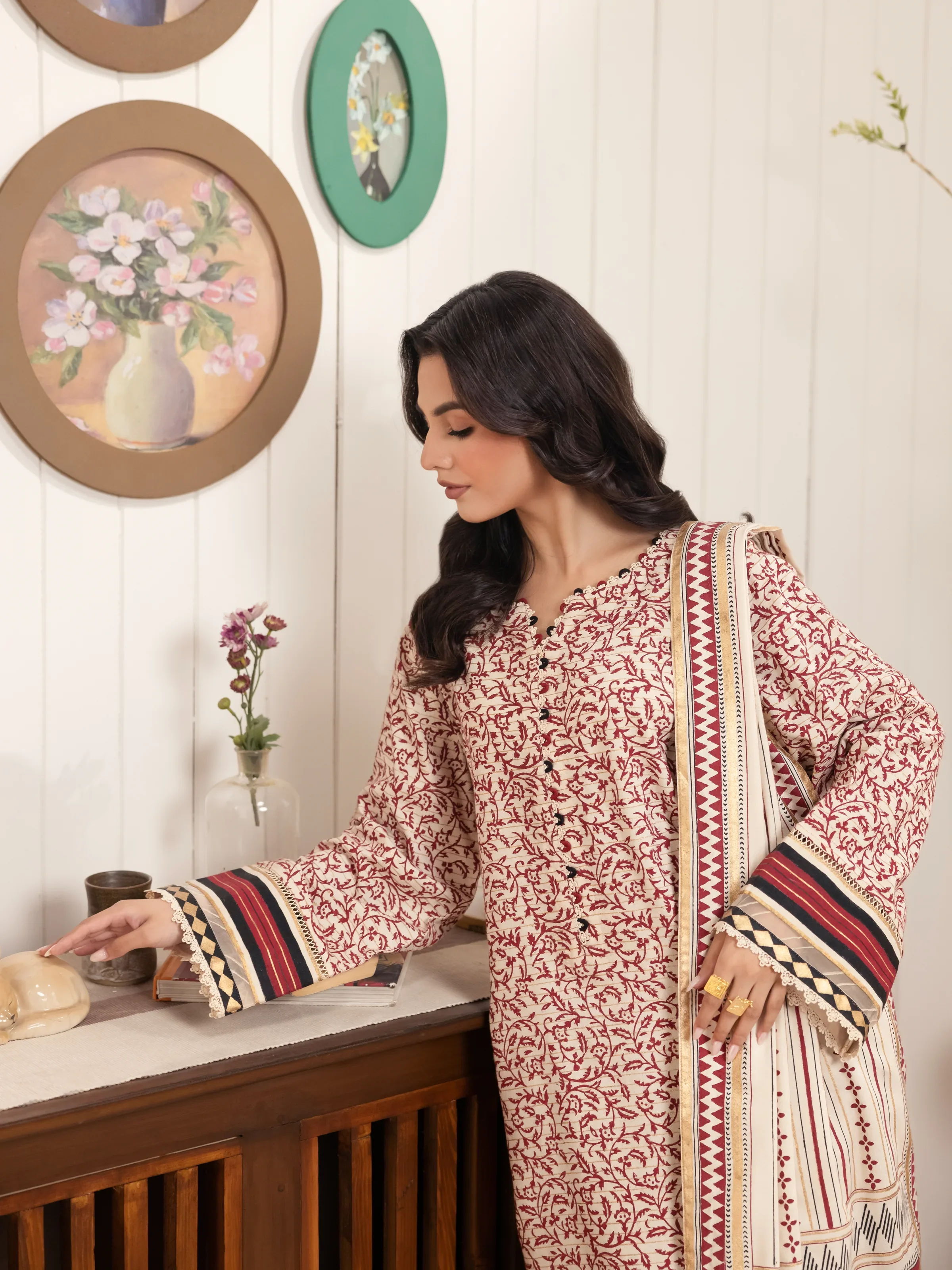 Unstitched Block Print Cambric Suit - EWU24M1-051 - Image 3