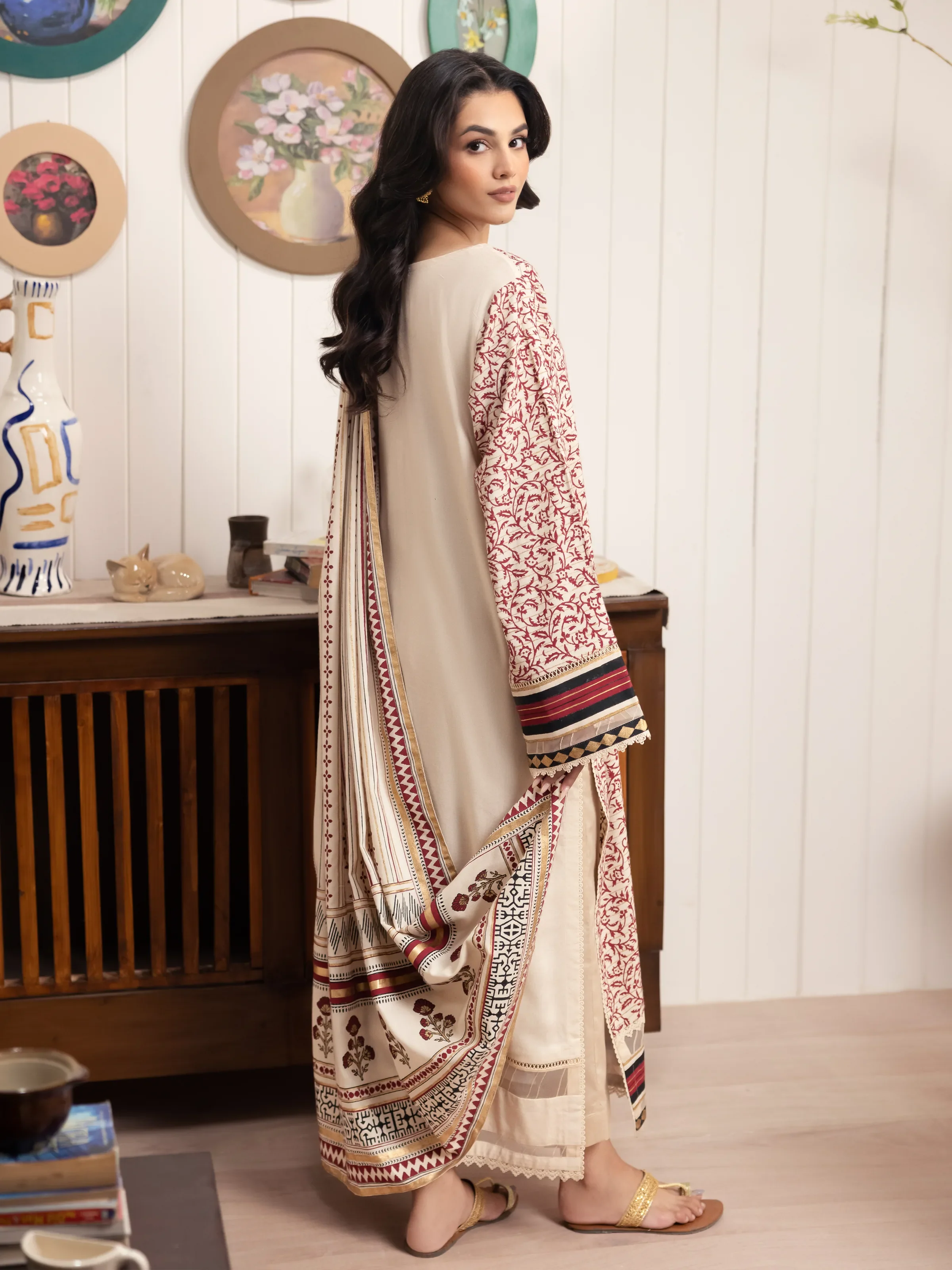 Unstitched Block Print Cambric Suit - EWU24M1-051 - Image 6
